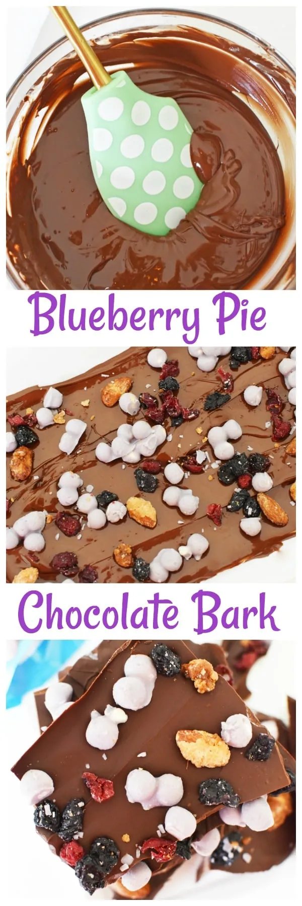 Healthier Blueberry Pie Chocolate Bark