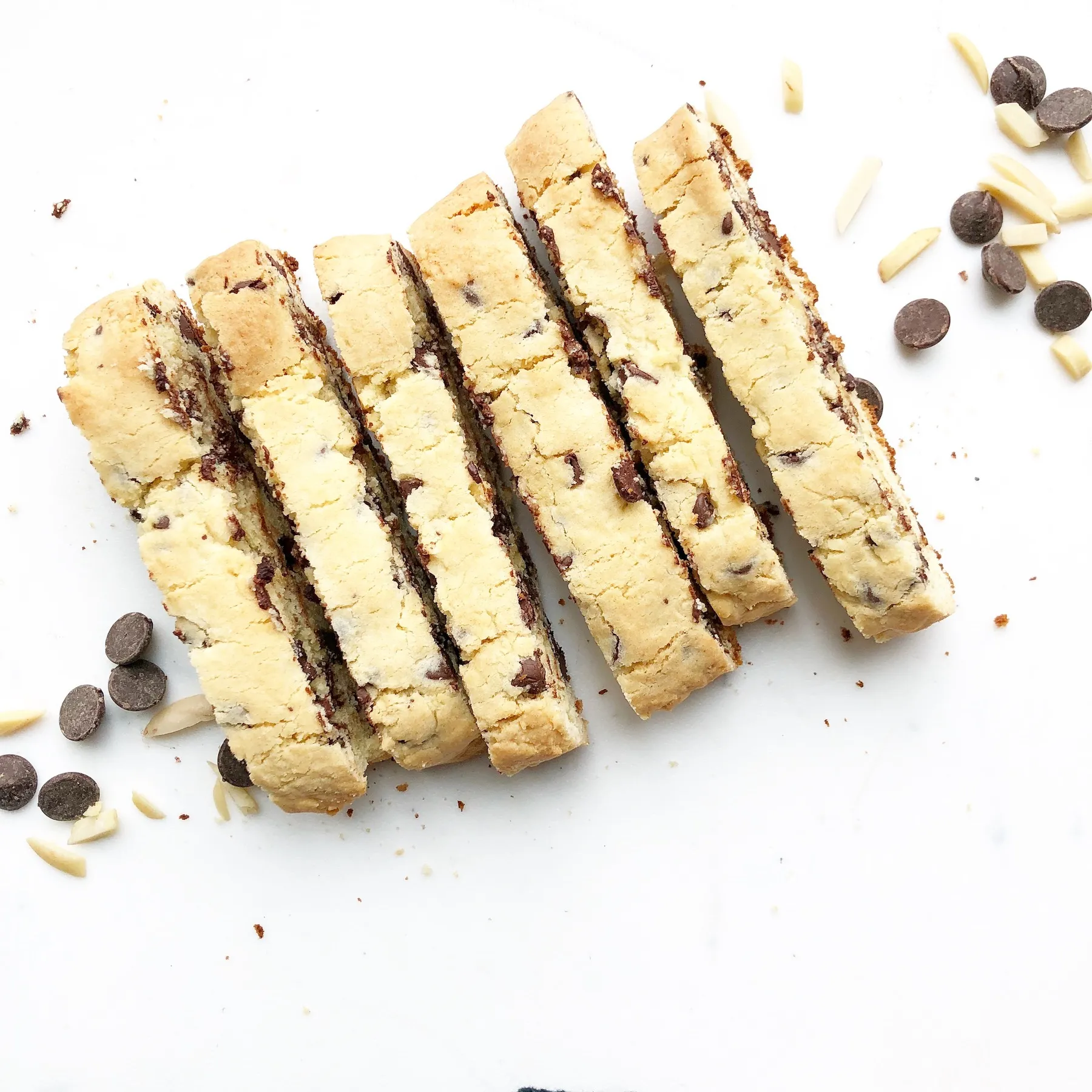 Healthy Chocolate Almond Chip Biscotti