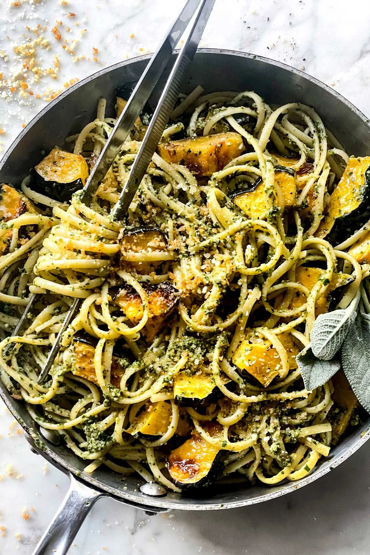 Healthy Kale Squash Mushroom Pasta