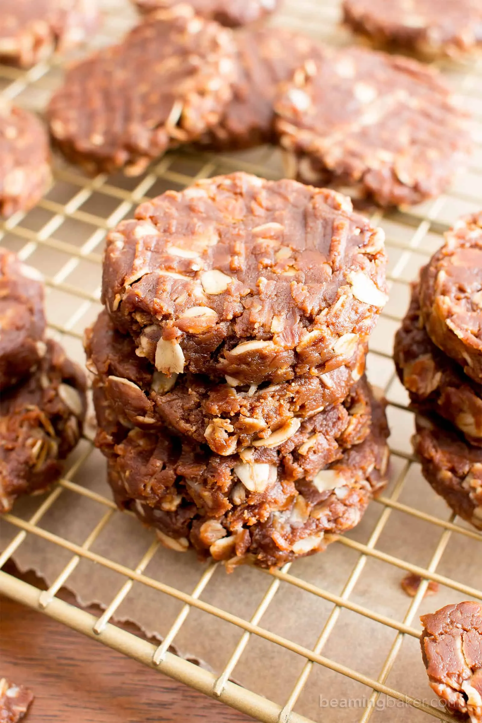 Healthy No Bake Chocolate Peanut Butter Oatmeal Cookies