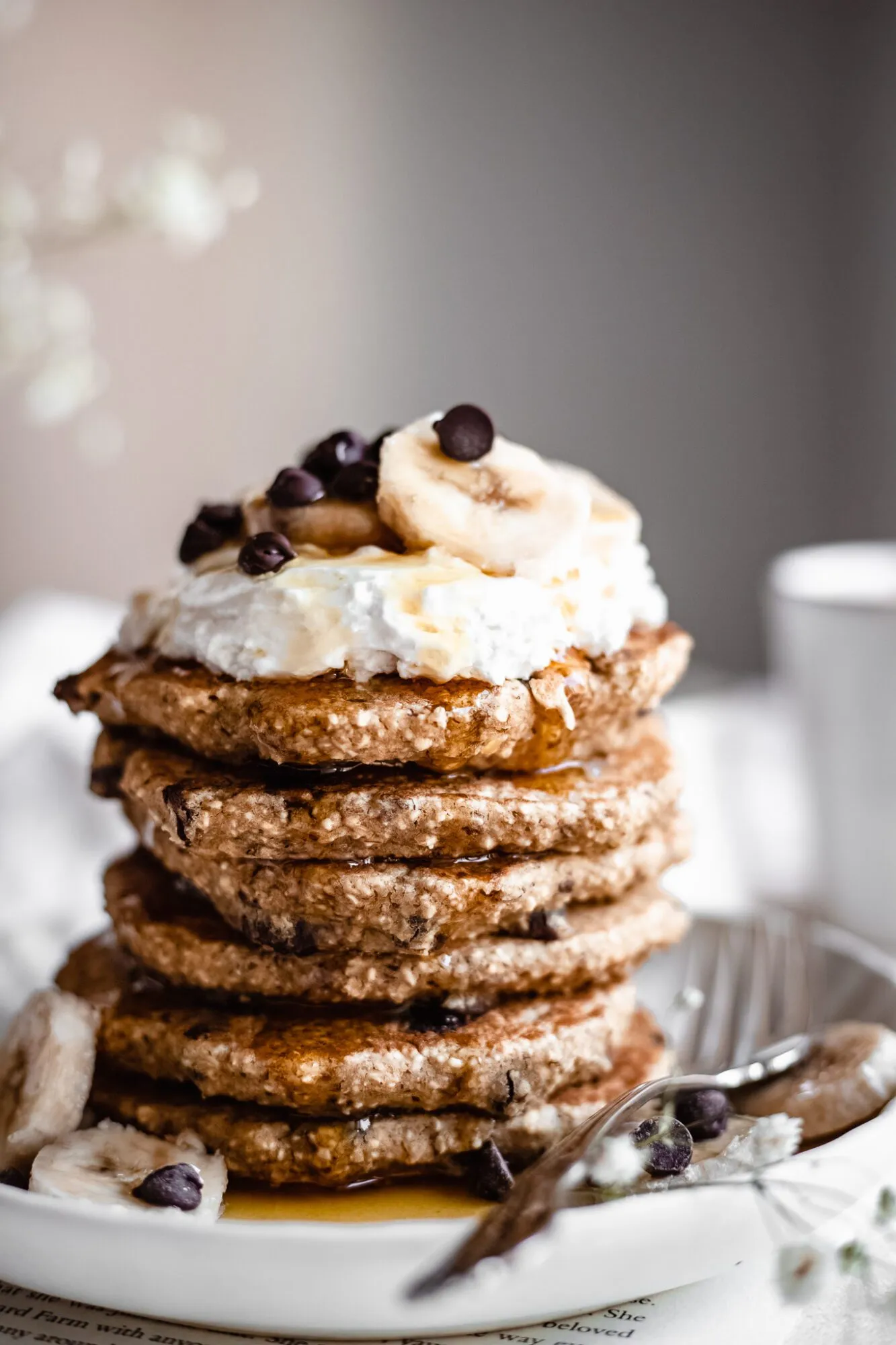 Healthy Vegan Chocolate Chip Pancakes