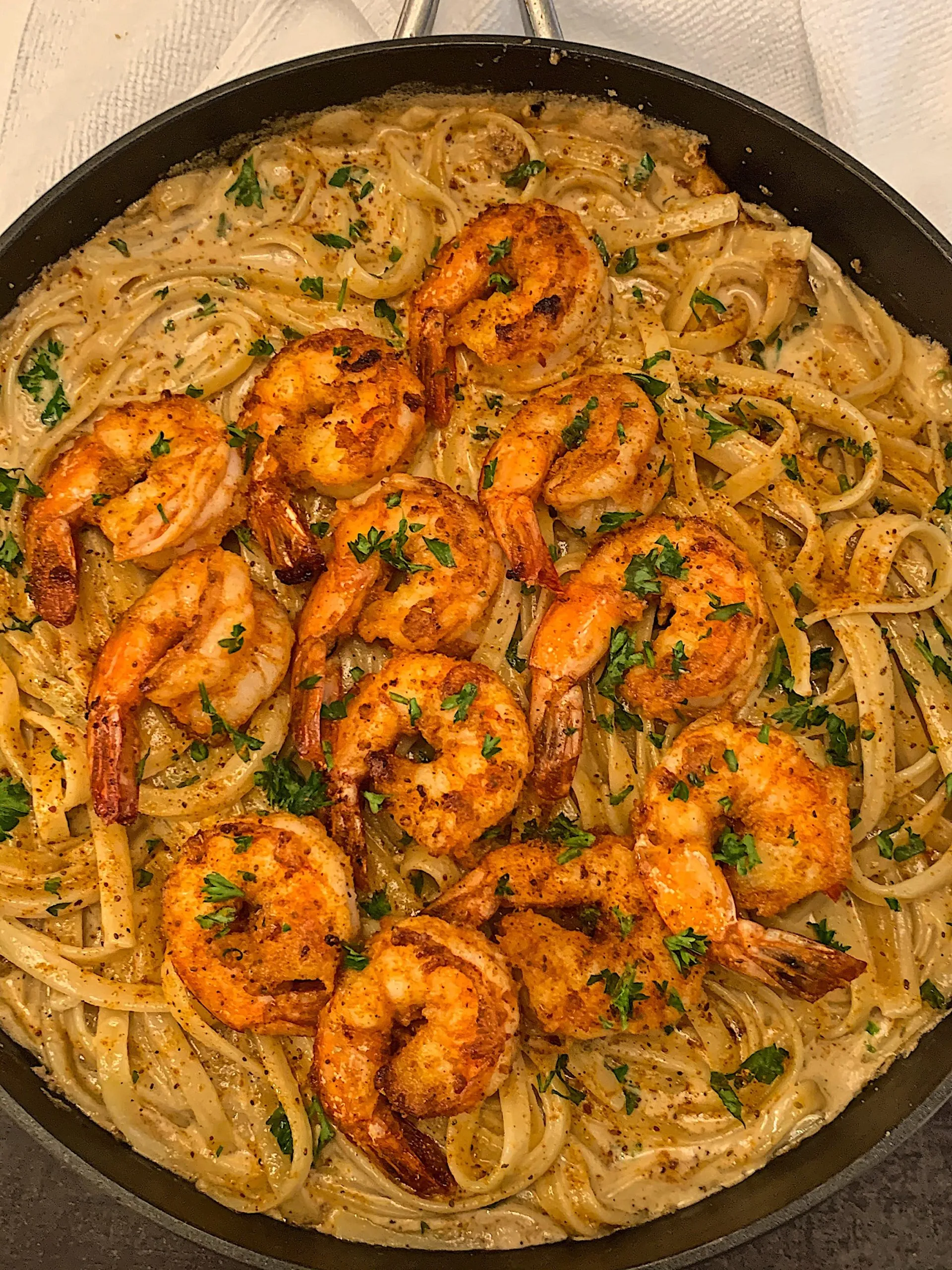 Healthy-ish Cajun Shrimp Alfredo