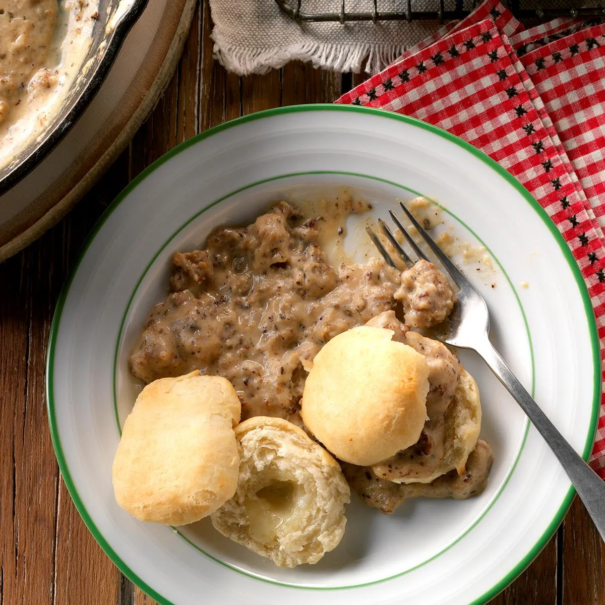 Herbed Biscuits with Sausage Gravy