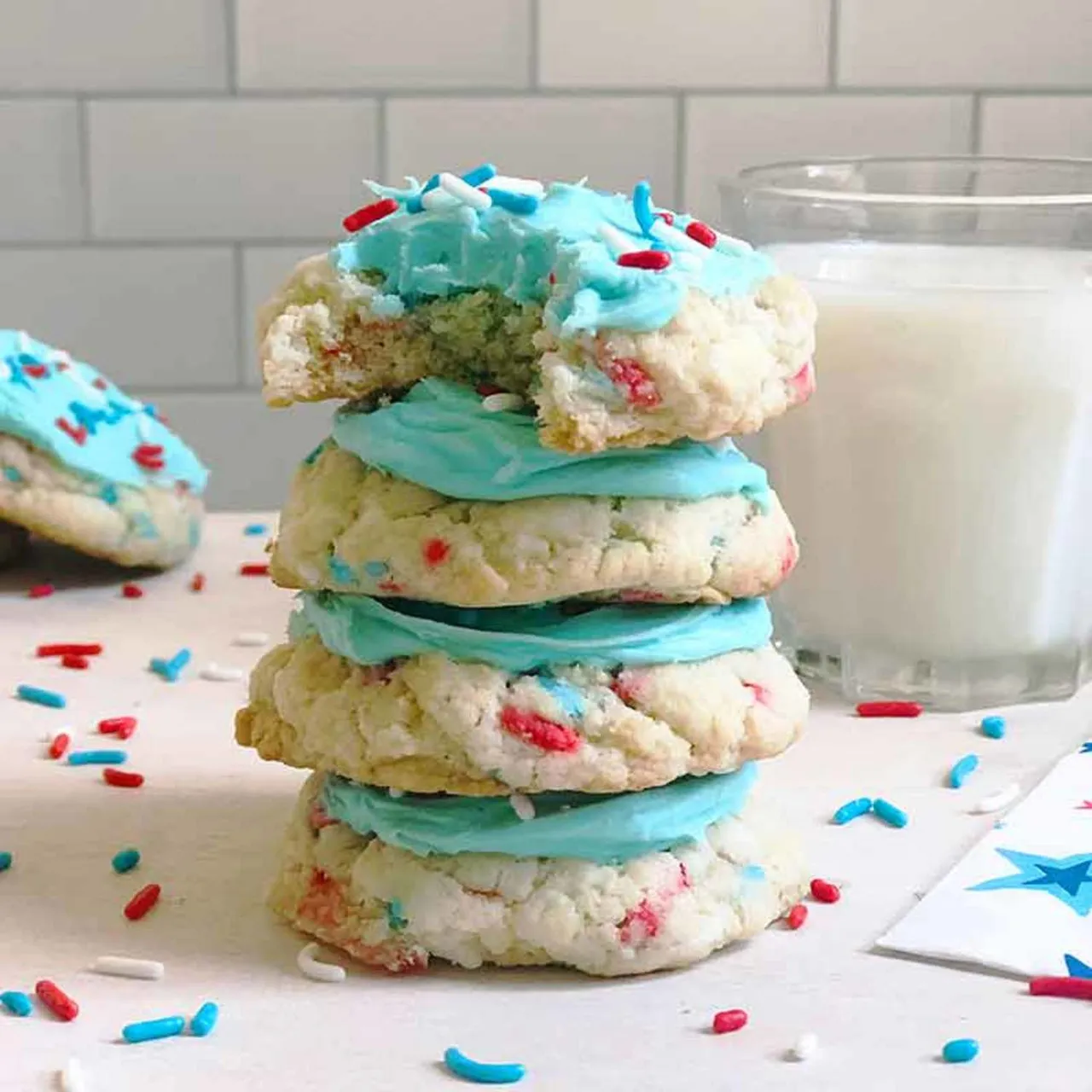 Holiday Confetti Cake Batter Cookies
