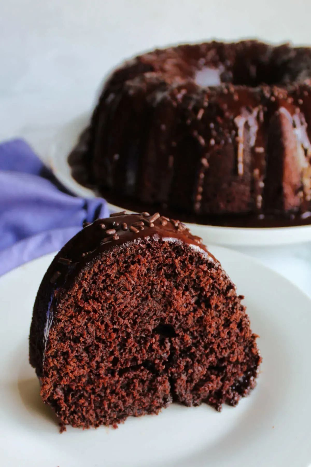Homemade Chocolate Bundt Cake with Rich Chocolate Glaze