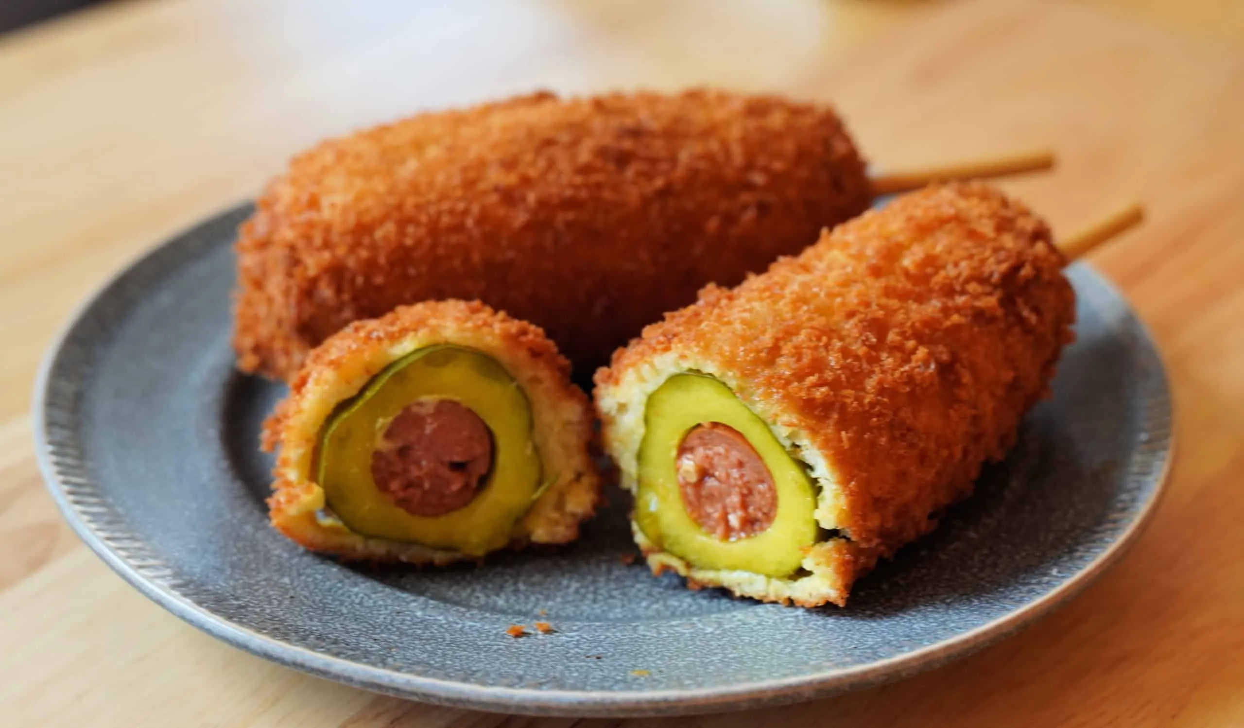 Homemade Disney Pickle Corn Dog