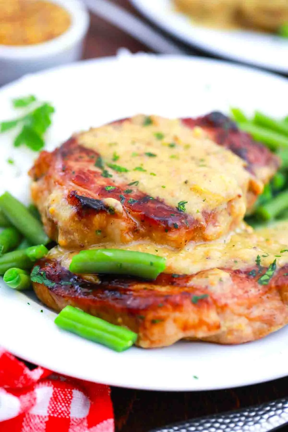 Honey Dijon Pork Chops with Cornmeal Breading