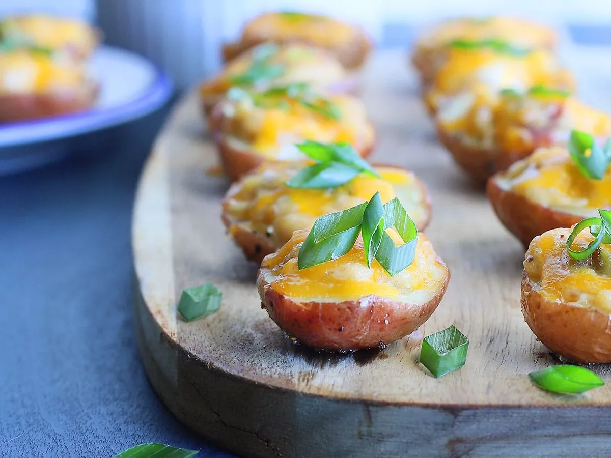 Hot Pimento Cheese Stuffed Potato Skins