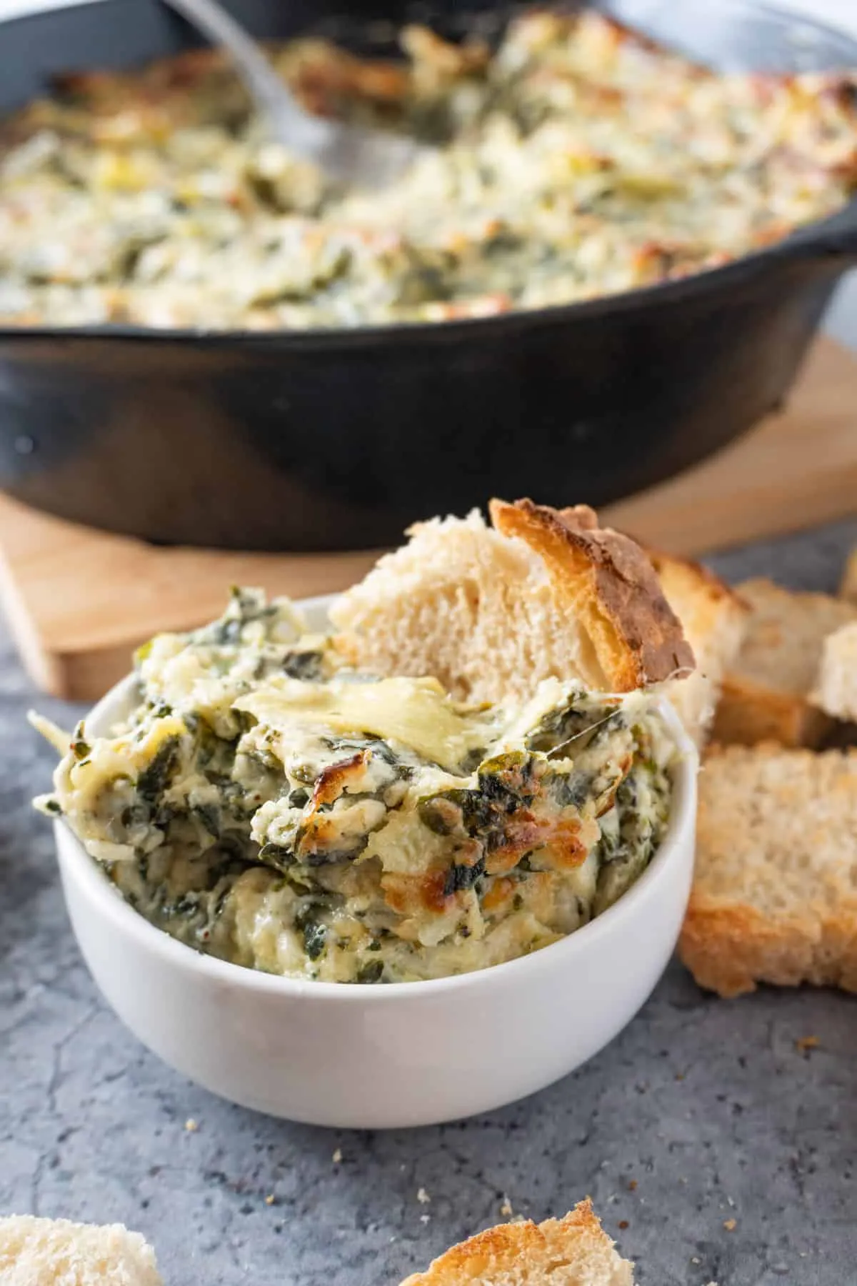 Hot Spinach Artichoke Dip with Smoked Provolone