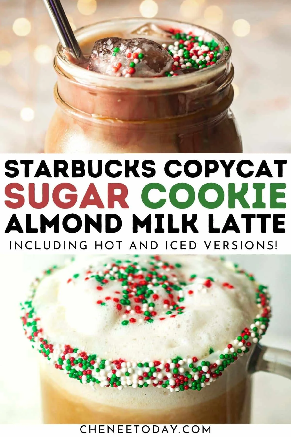 Iced Sugar Cookie Almond Milk Latte Starbucks Copycat