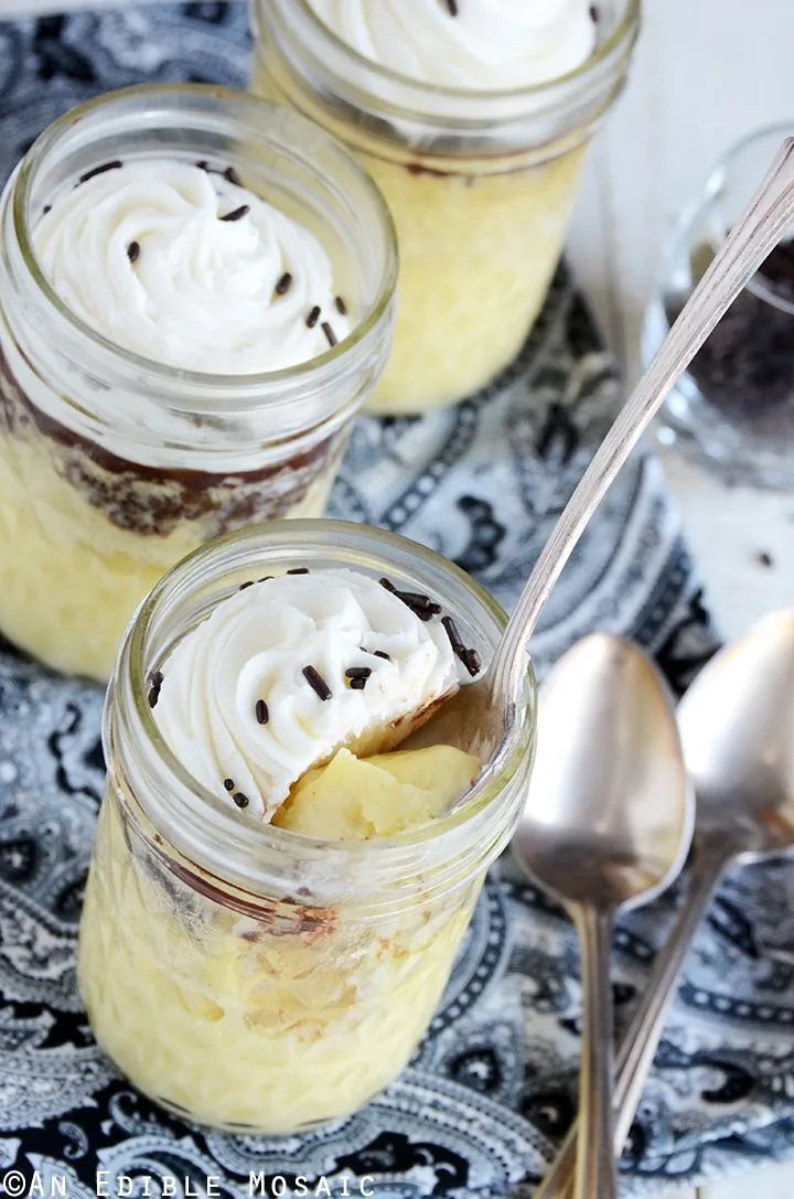 Individual Boston Cream Pies in a Jar