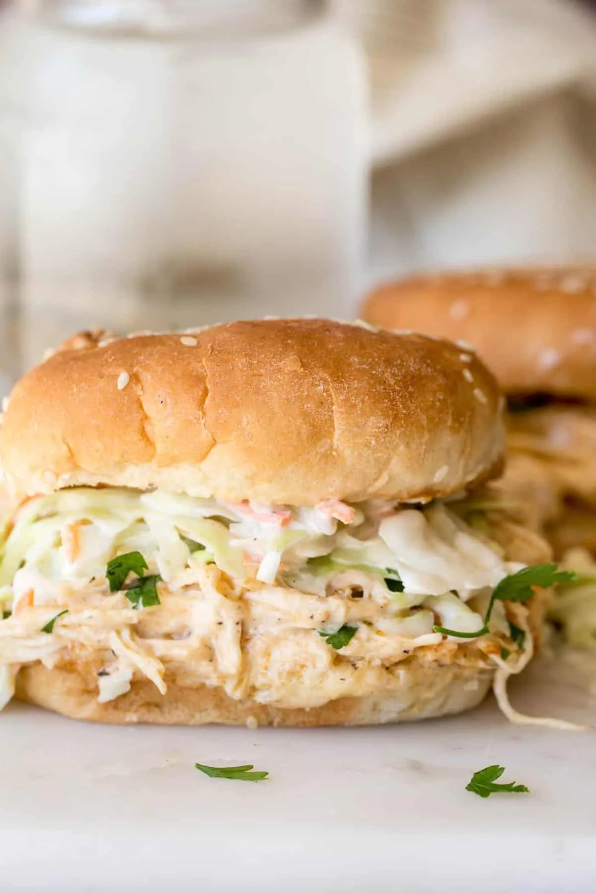 Instant Pot BBQ Crack Chicken Sandwiches