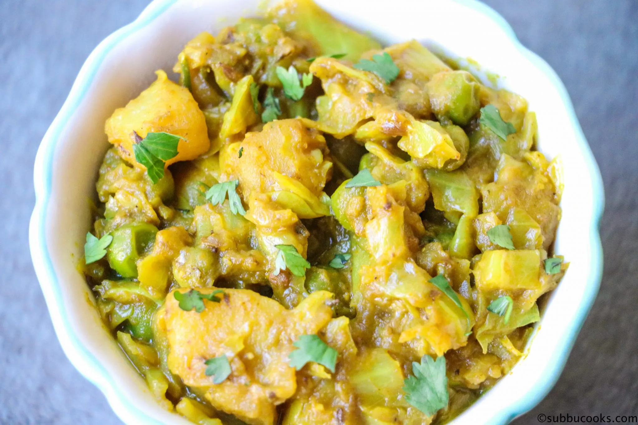 Instant Pot Cabbage Potato Peas Curry