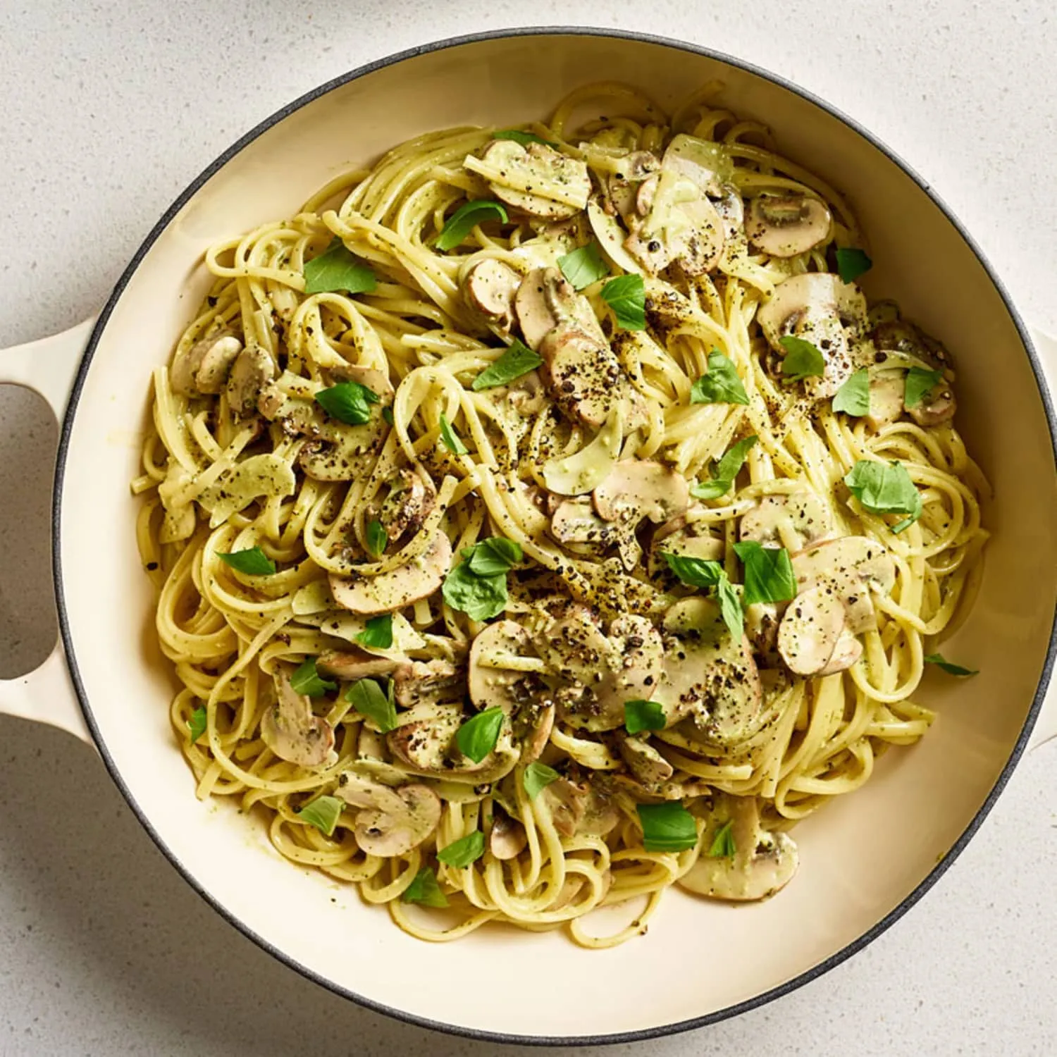 Instant Pot Creamy Pesto Pasta with Mushrooms