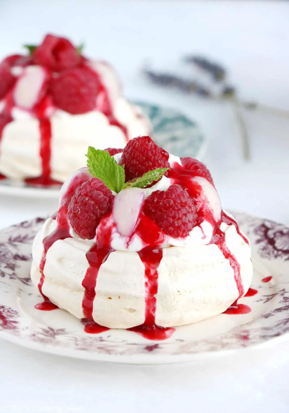 Ispahan Style Raspberry Lychee Rose Pavlovas