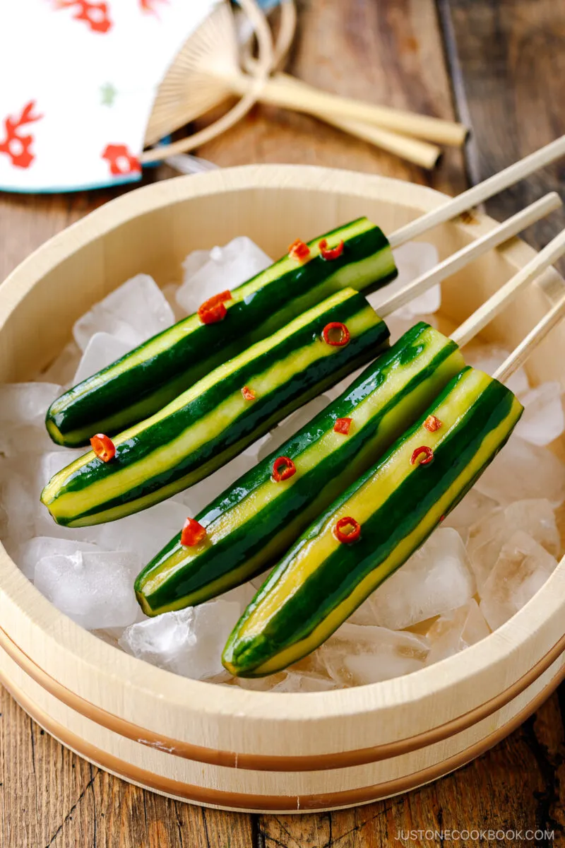 Japanese Pickled Cucumber on a Stick