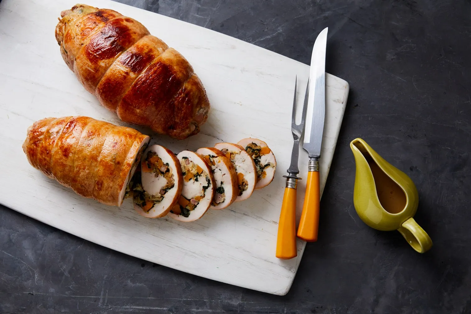 Kale and Sausage Stuffed Turkey Breast