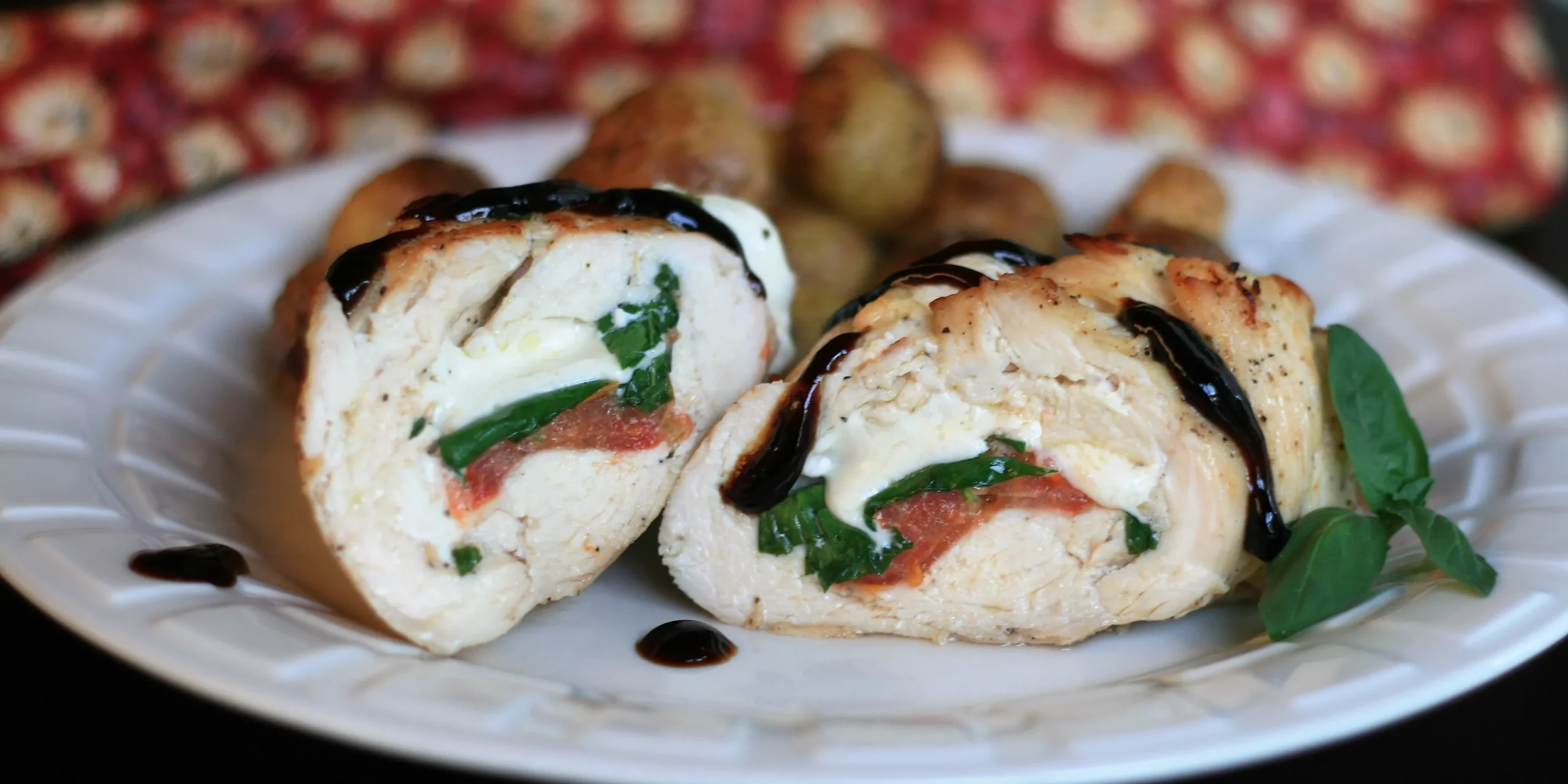 Keto Caprese Stuffed Chicken Breasts Balsamic Glaze