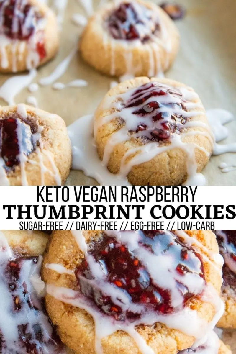 Keto Raspberry Thumbprint Cookies Vegan