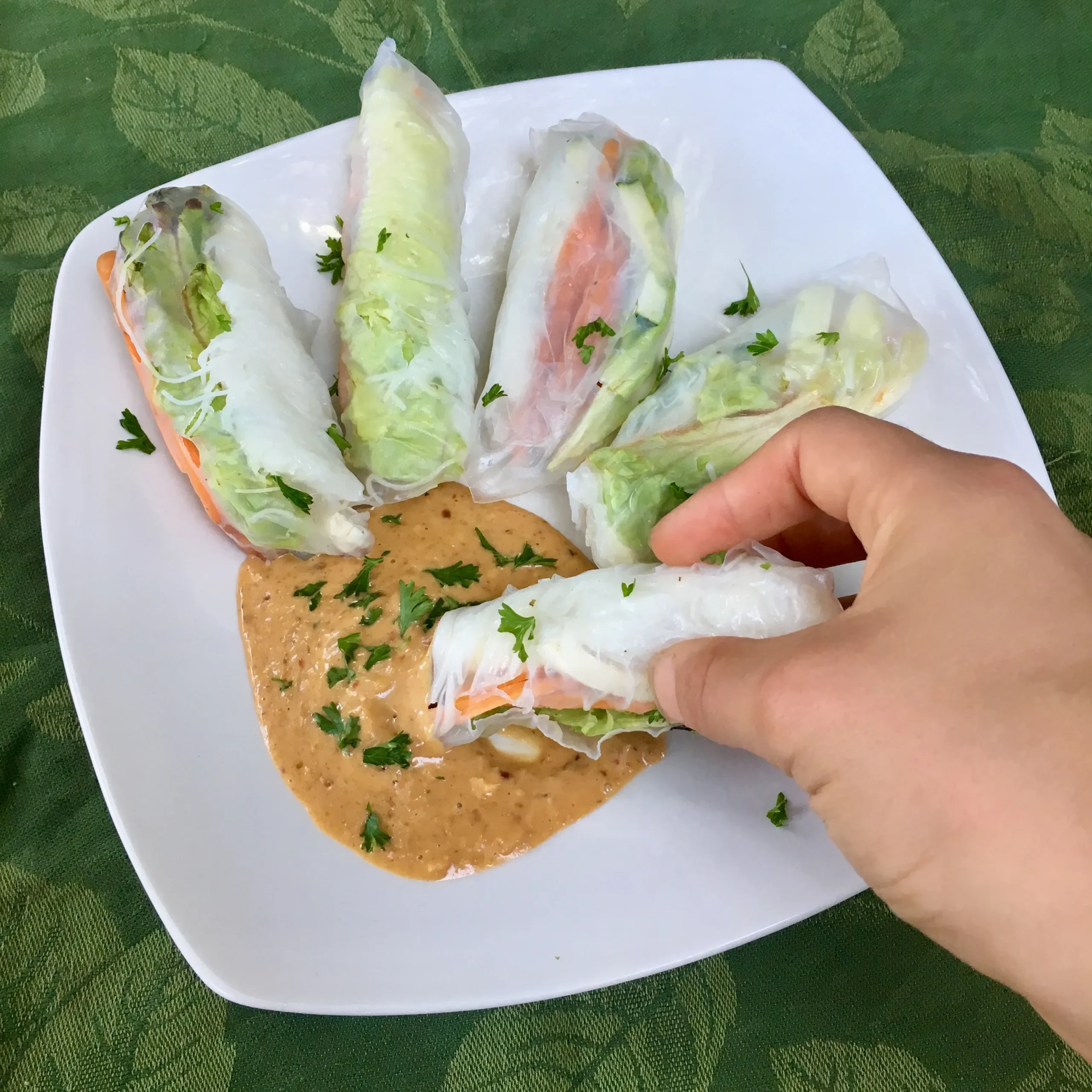 Kids Cook Thai Rice Rolls with Spicy Peanut Sauce