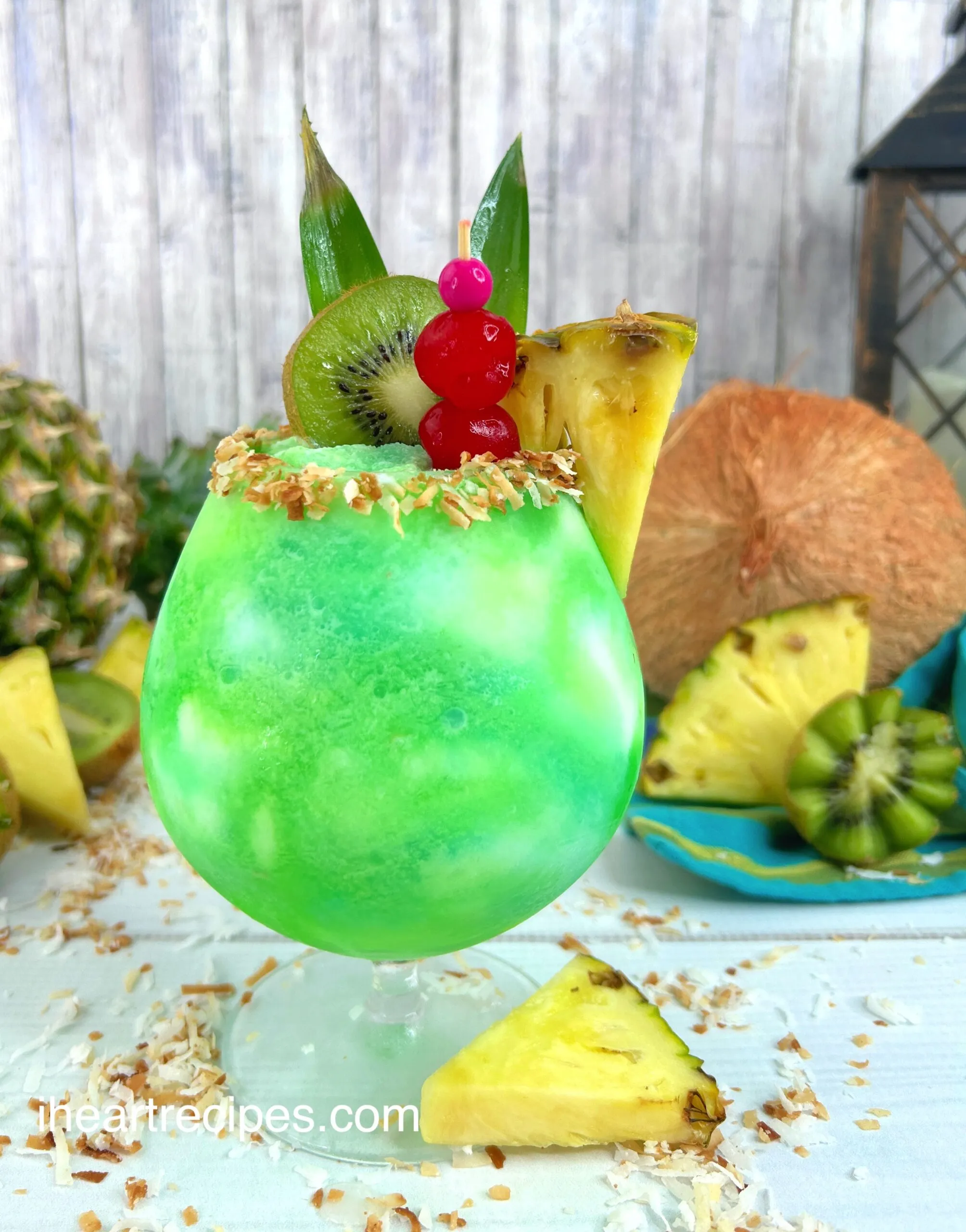 Kiwi Pina Colada with a Wine Twist