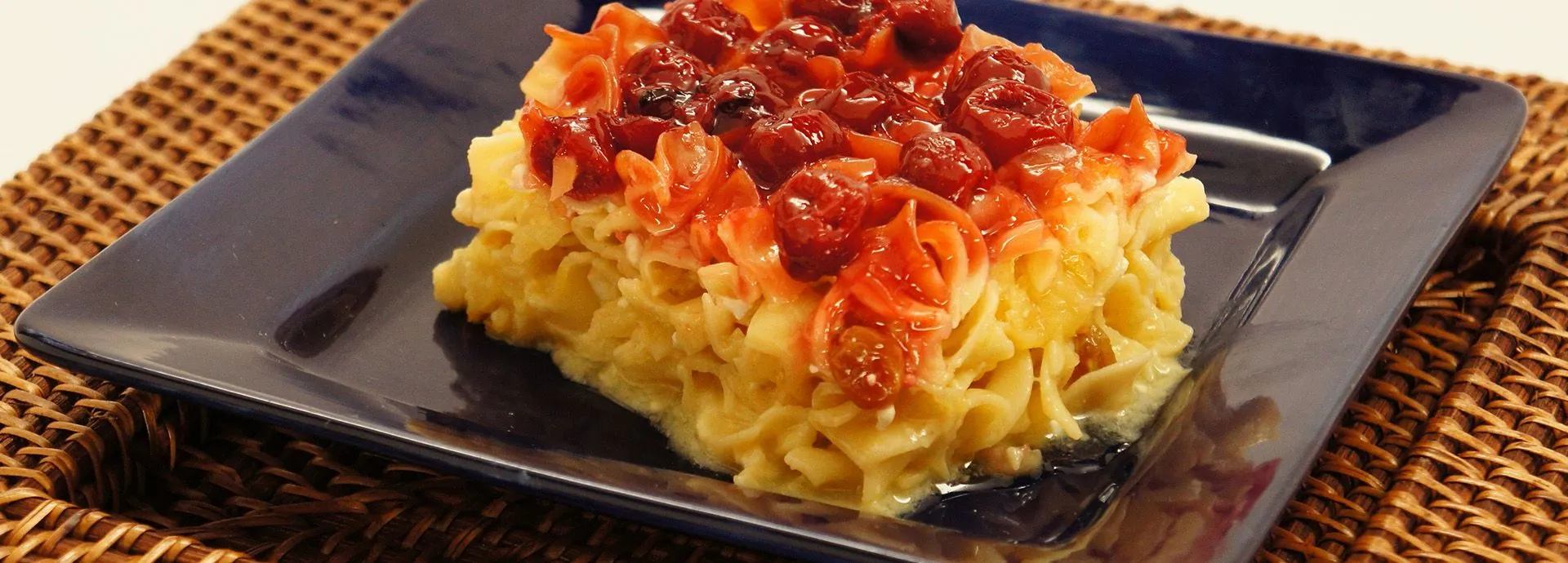 Kugel with Cherry Topping