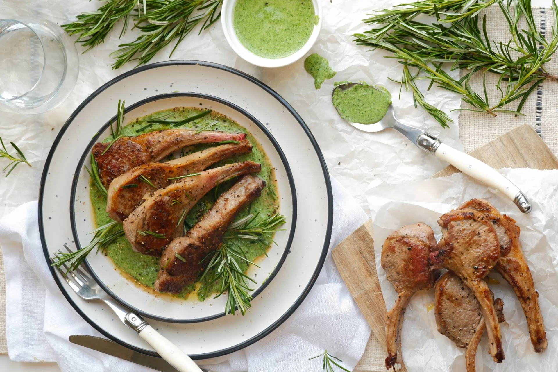 Lamb Cutlets with Spinach