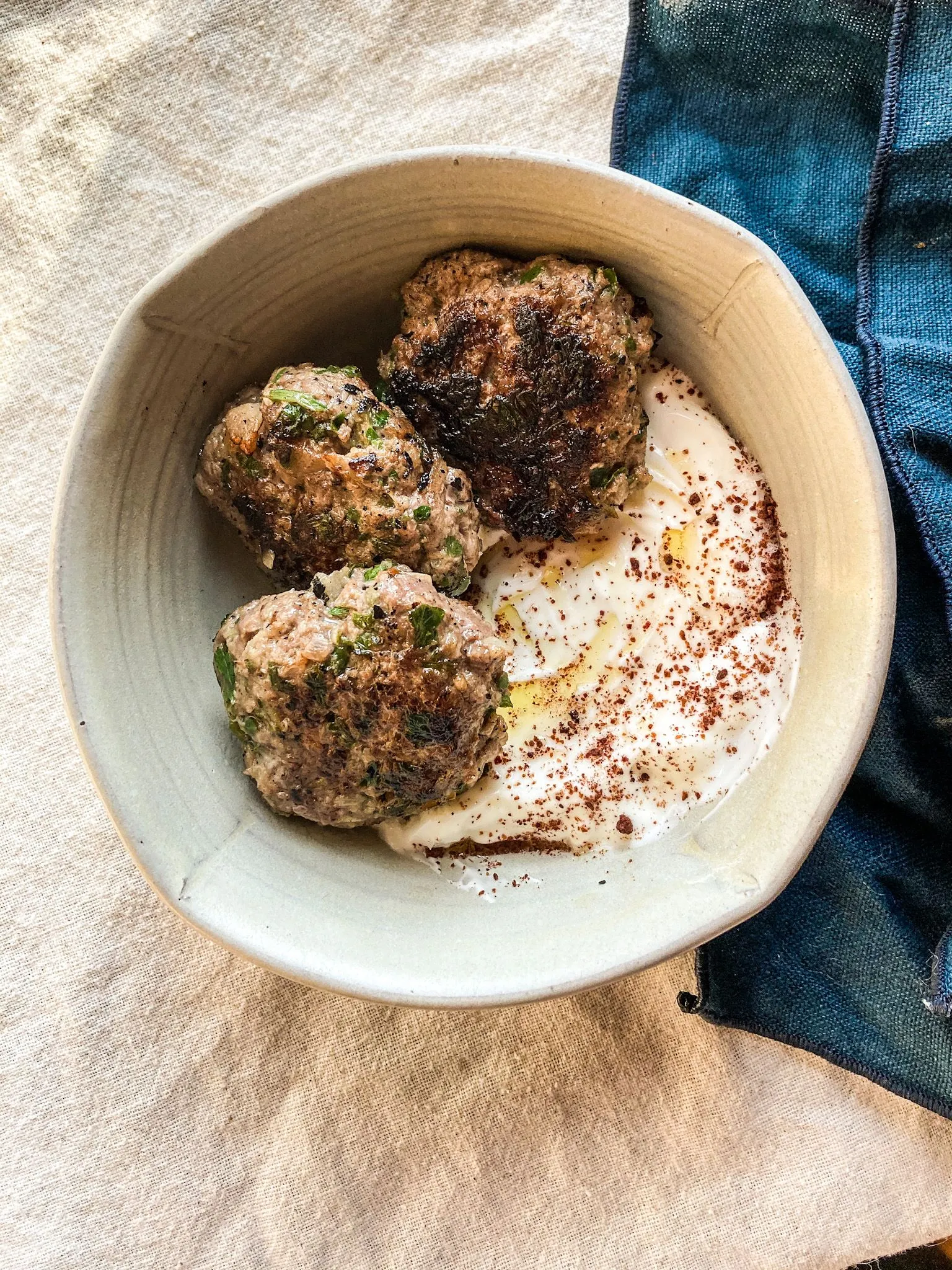 Lamb Walnut Patties with Rice, Greens, and Beet Dressing