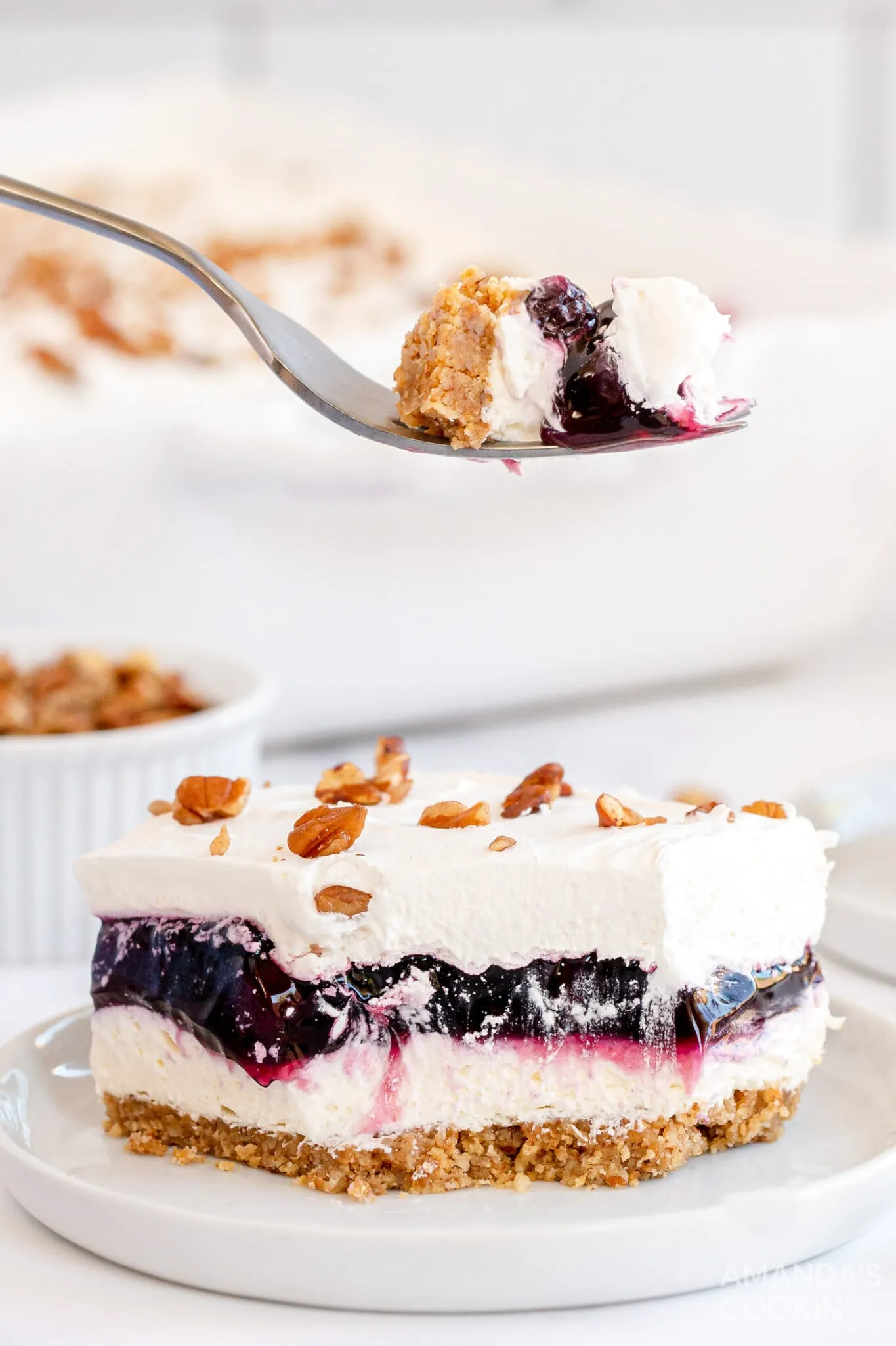 Layered Blueberry or Cherry Delight