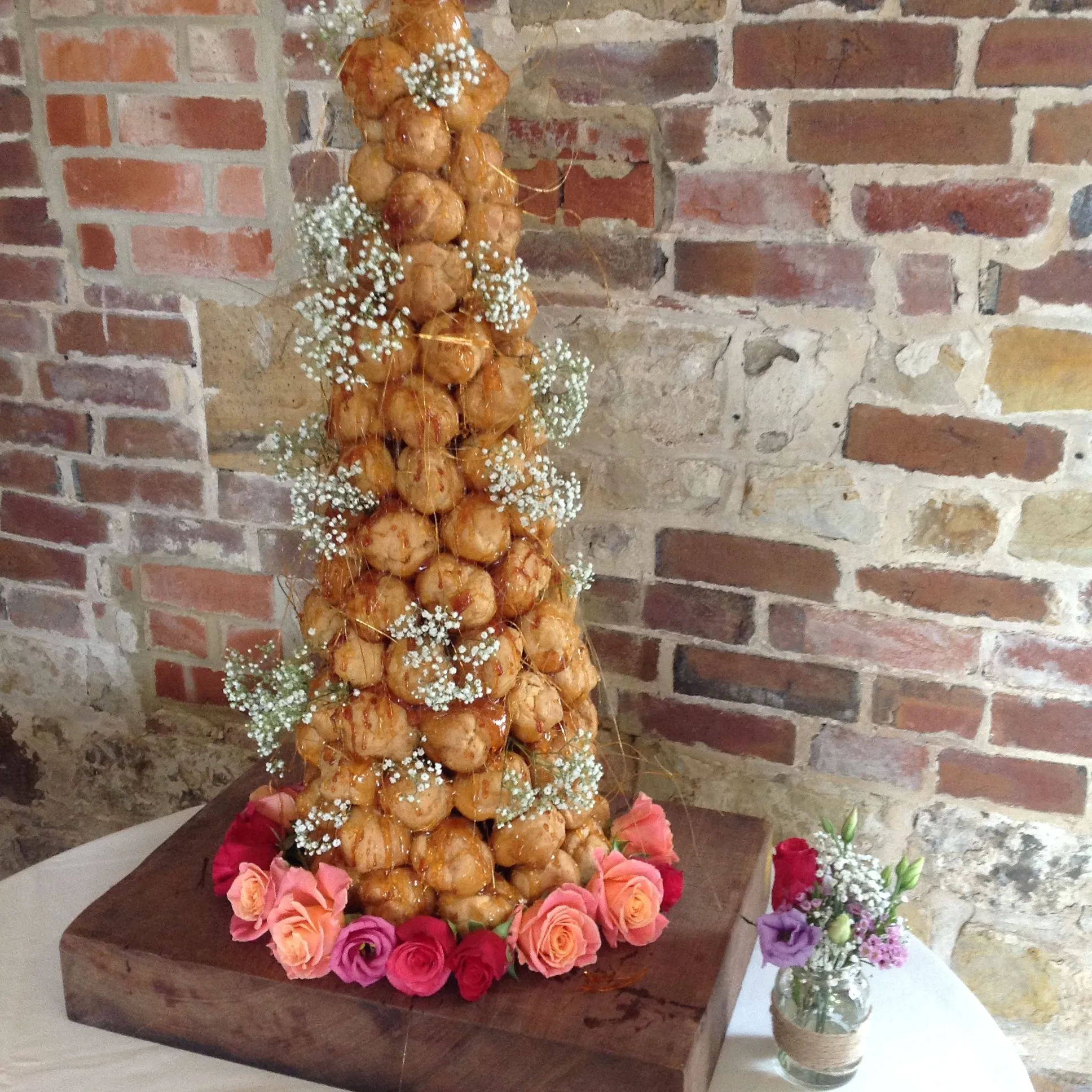 Layered Croquembouche Cake with Salted Caramel