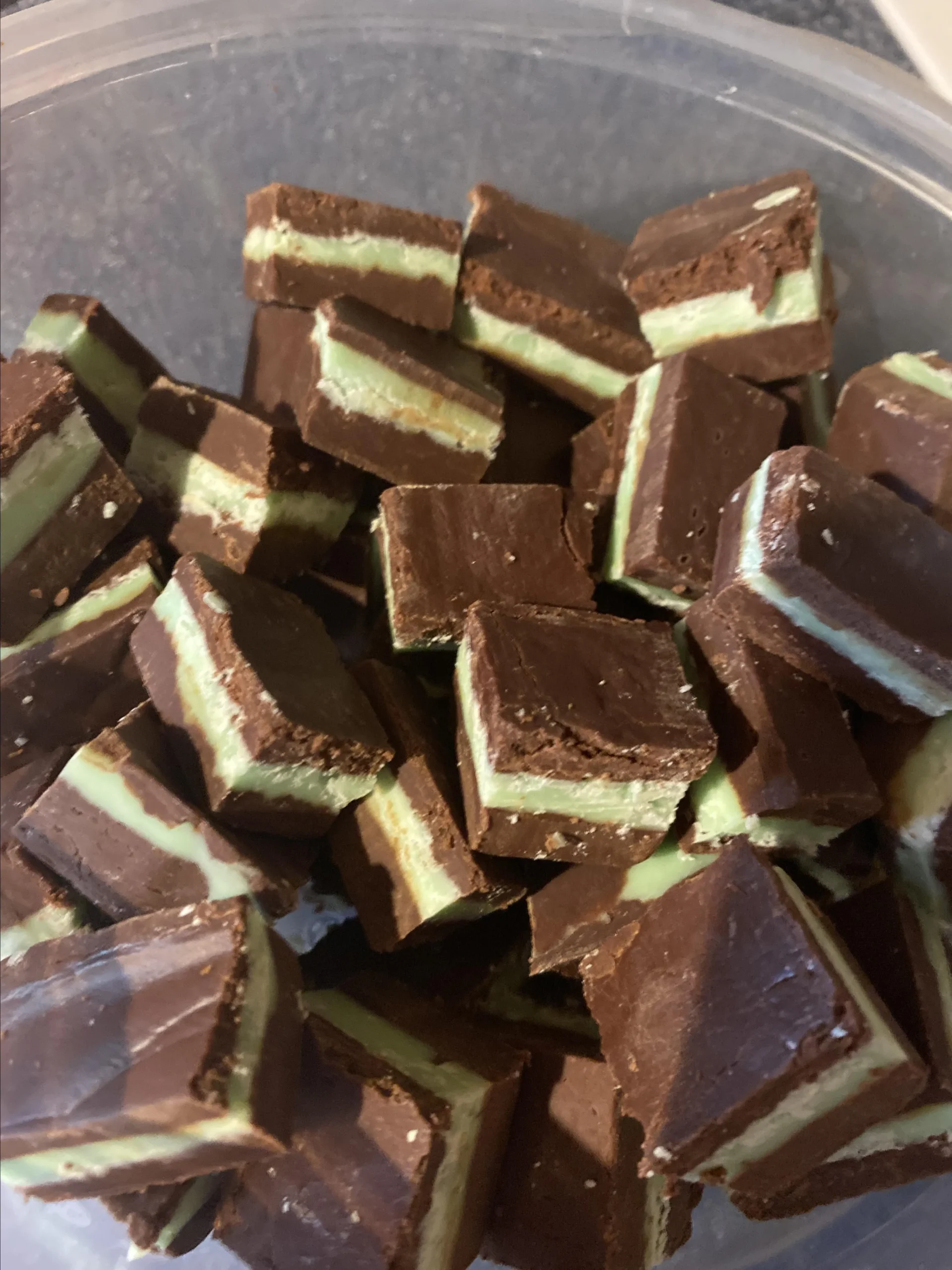 Layered Mint Chocolate Fudge