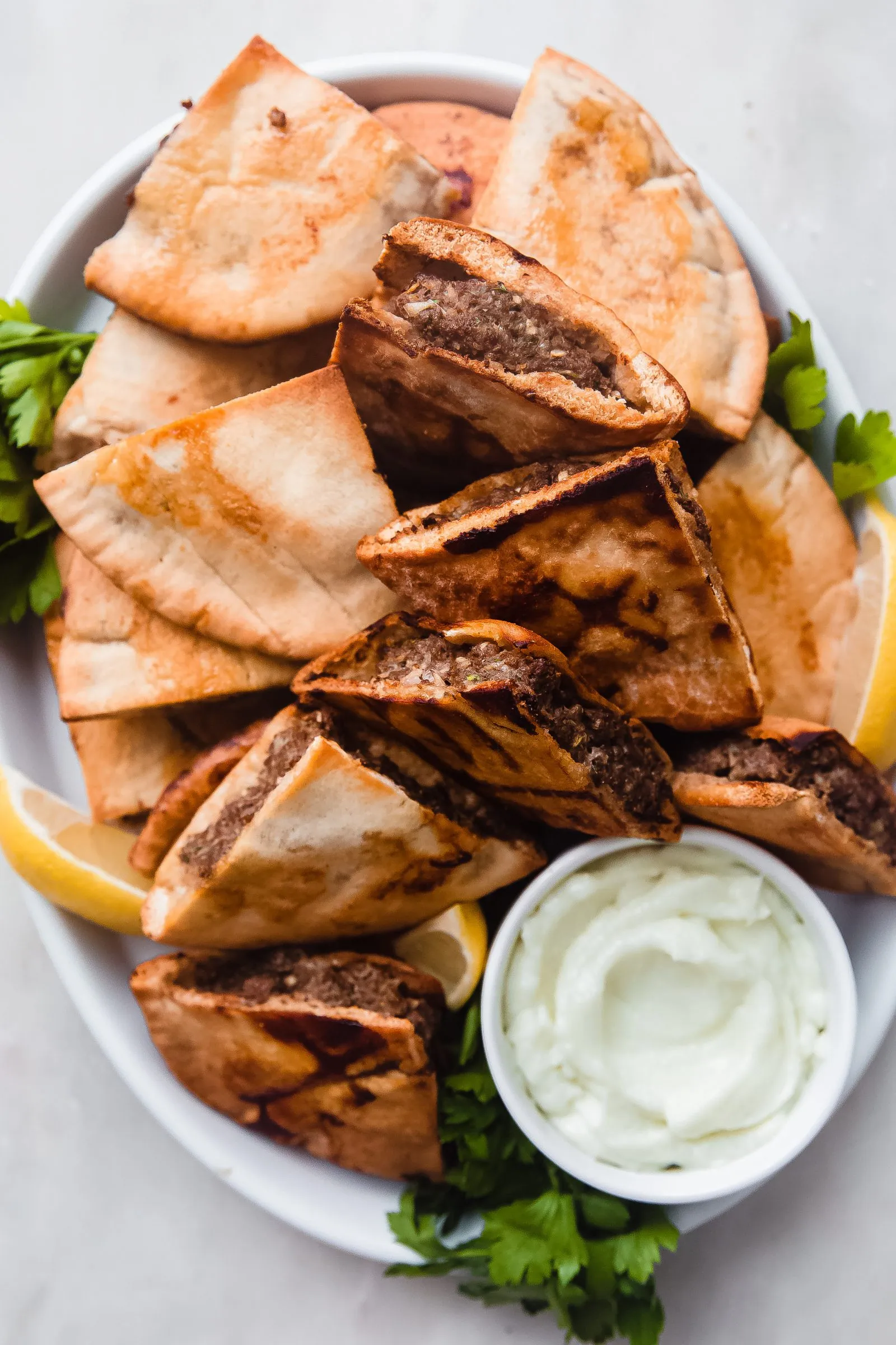 Lebanese Meat Stuffed Pitas