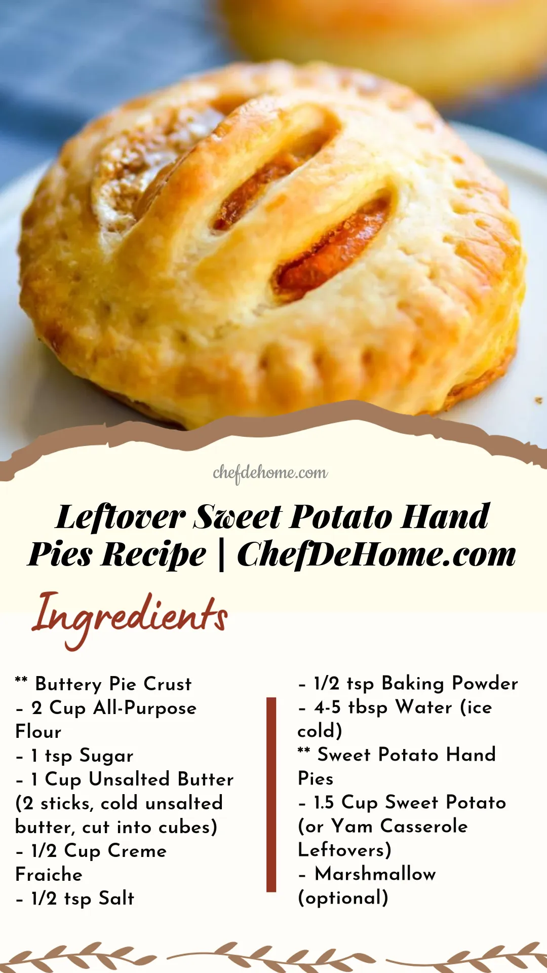 Leftover Sweet Potato Hand Pies