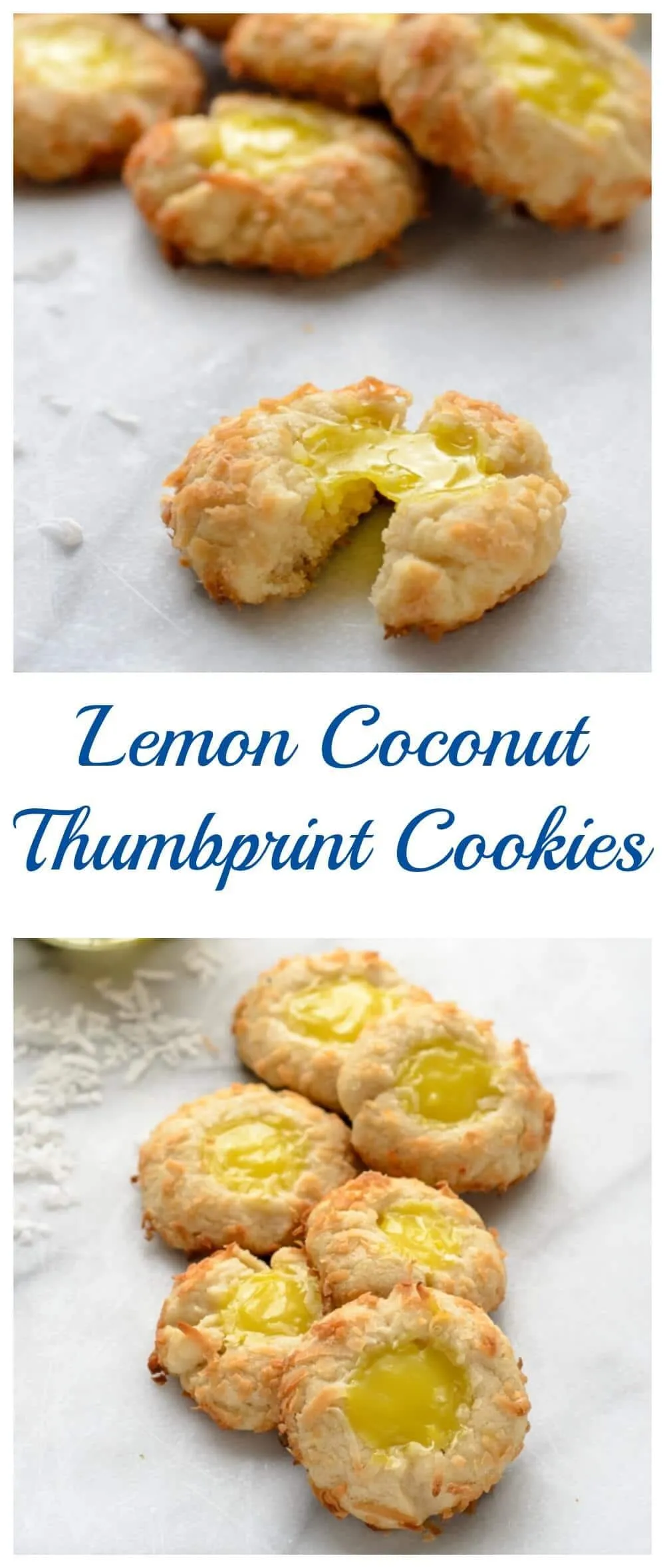 Lemon Coconut Thumbprint Cookies