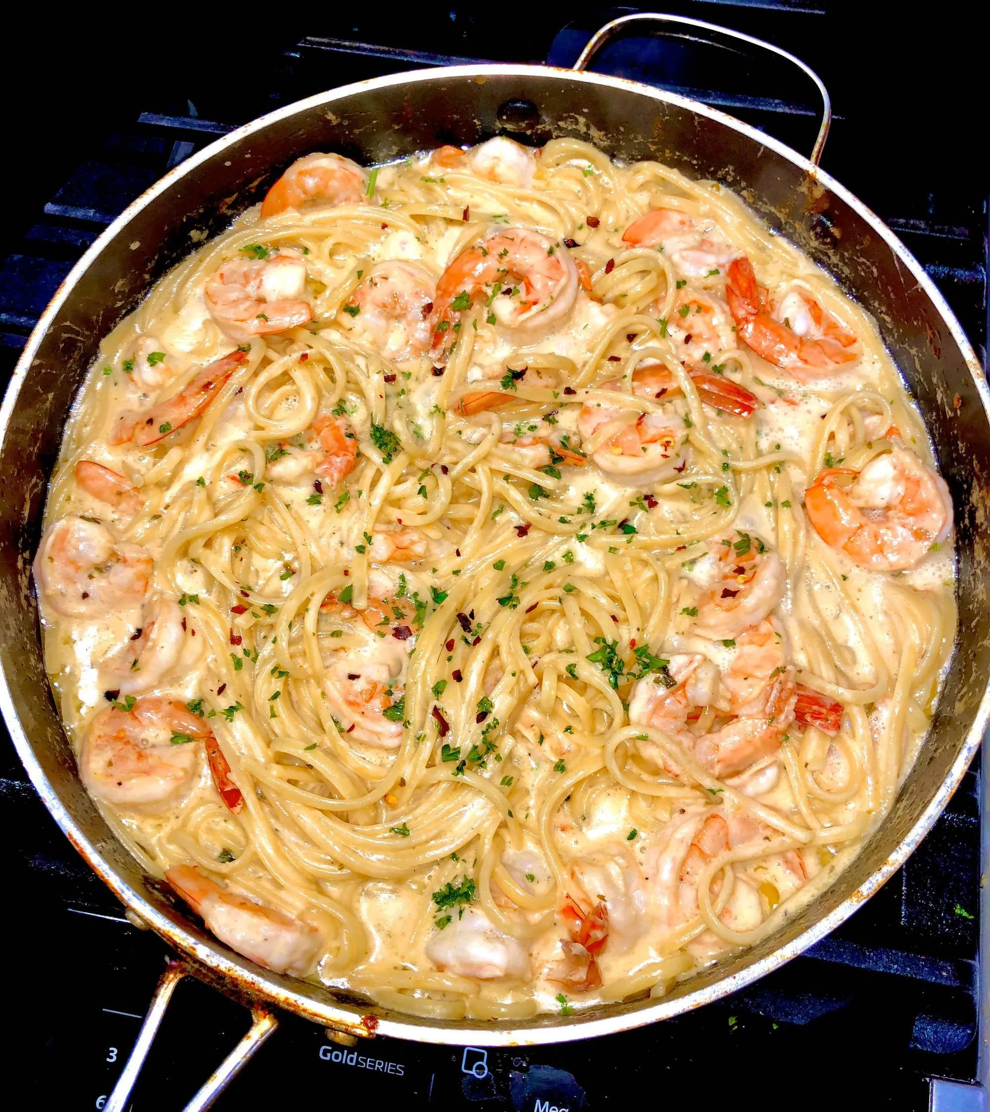 Lemon Cream Shrimp with Linguini