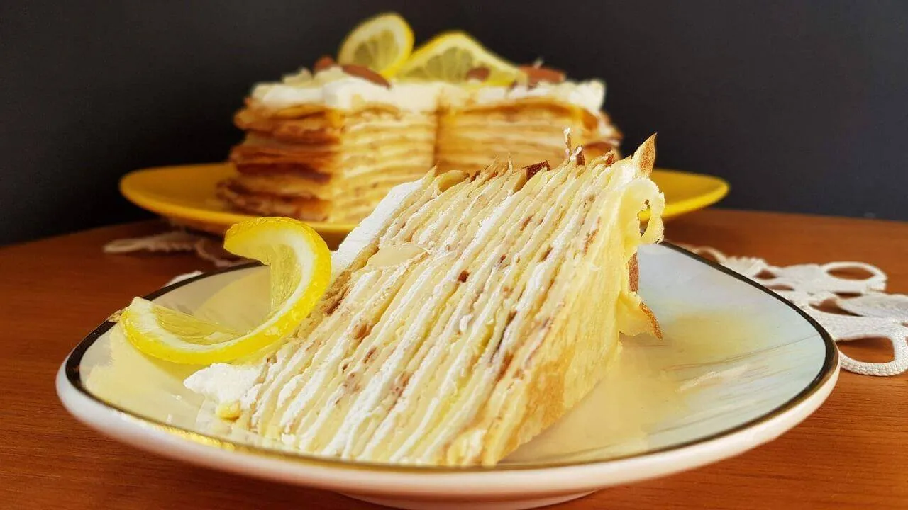 Lemon Mascarpone Crepe Cake