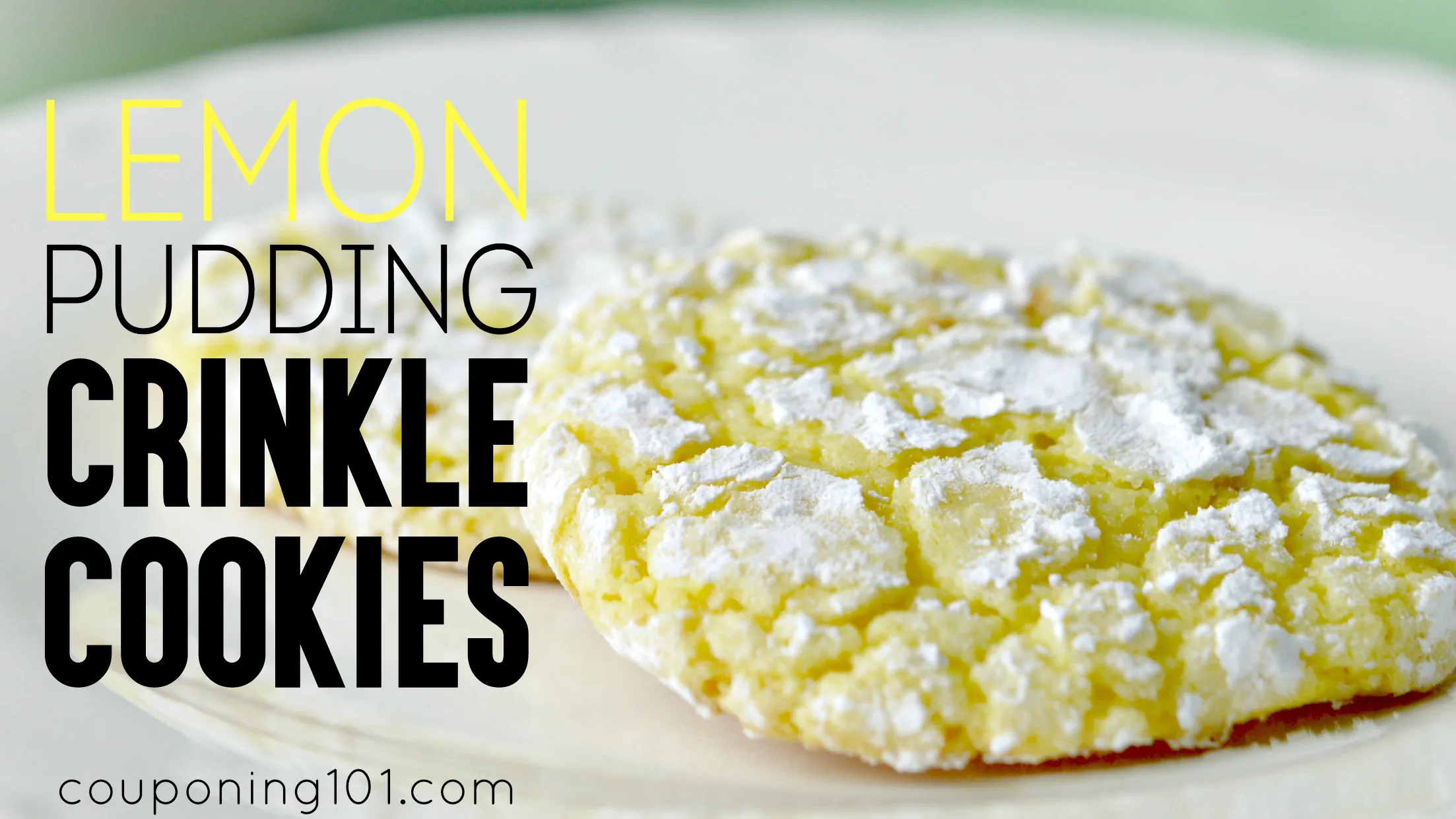 Lemon Pudding Crinkle Cookies