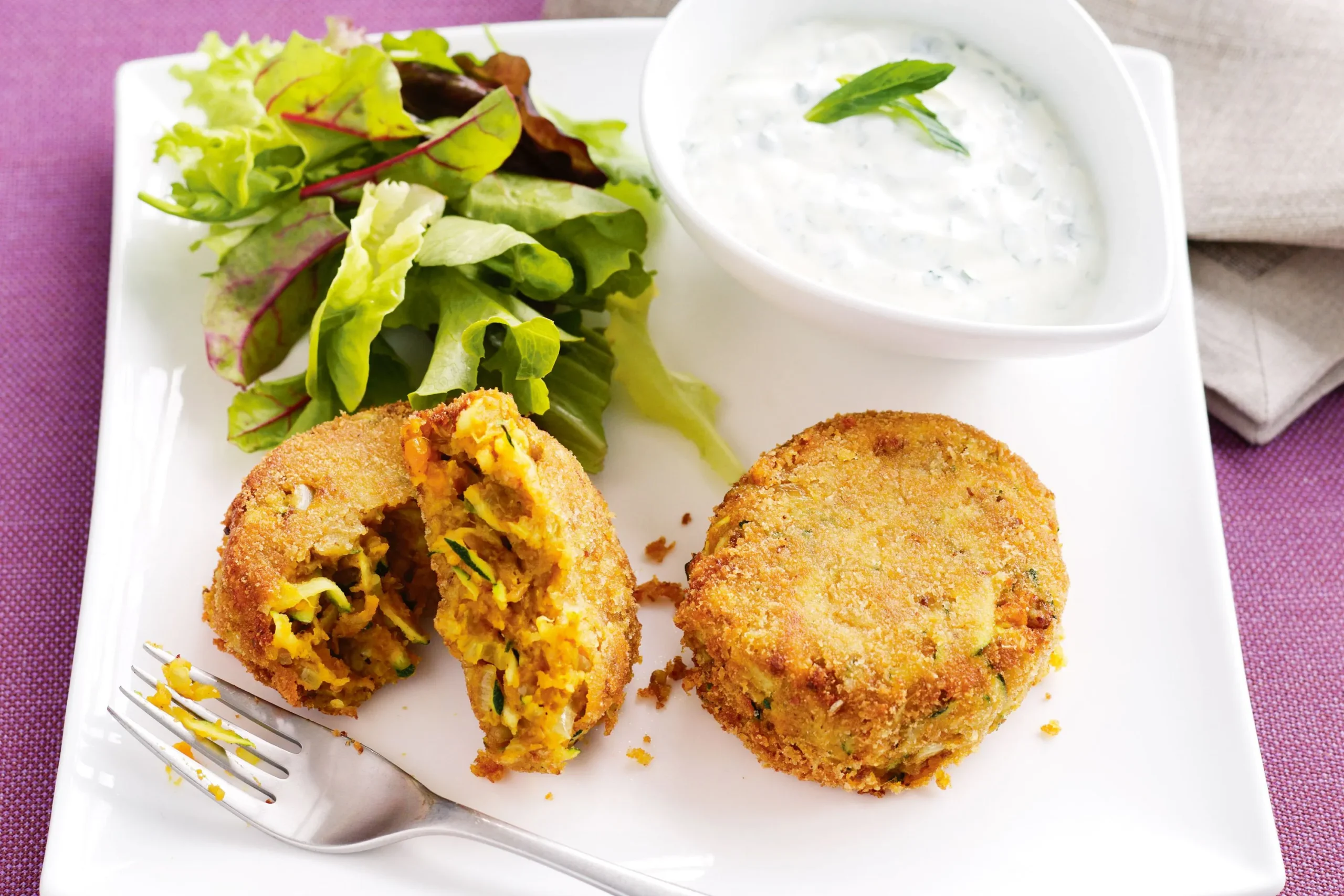 Lentil Patties with Curry Sauce