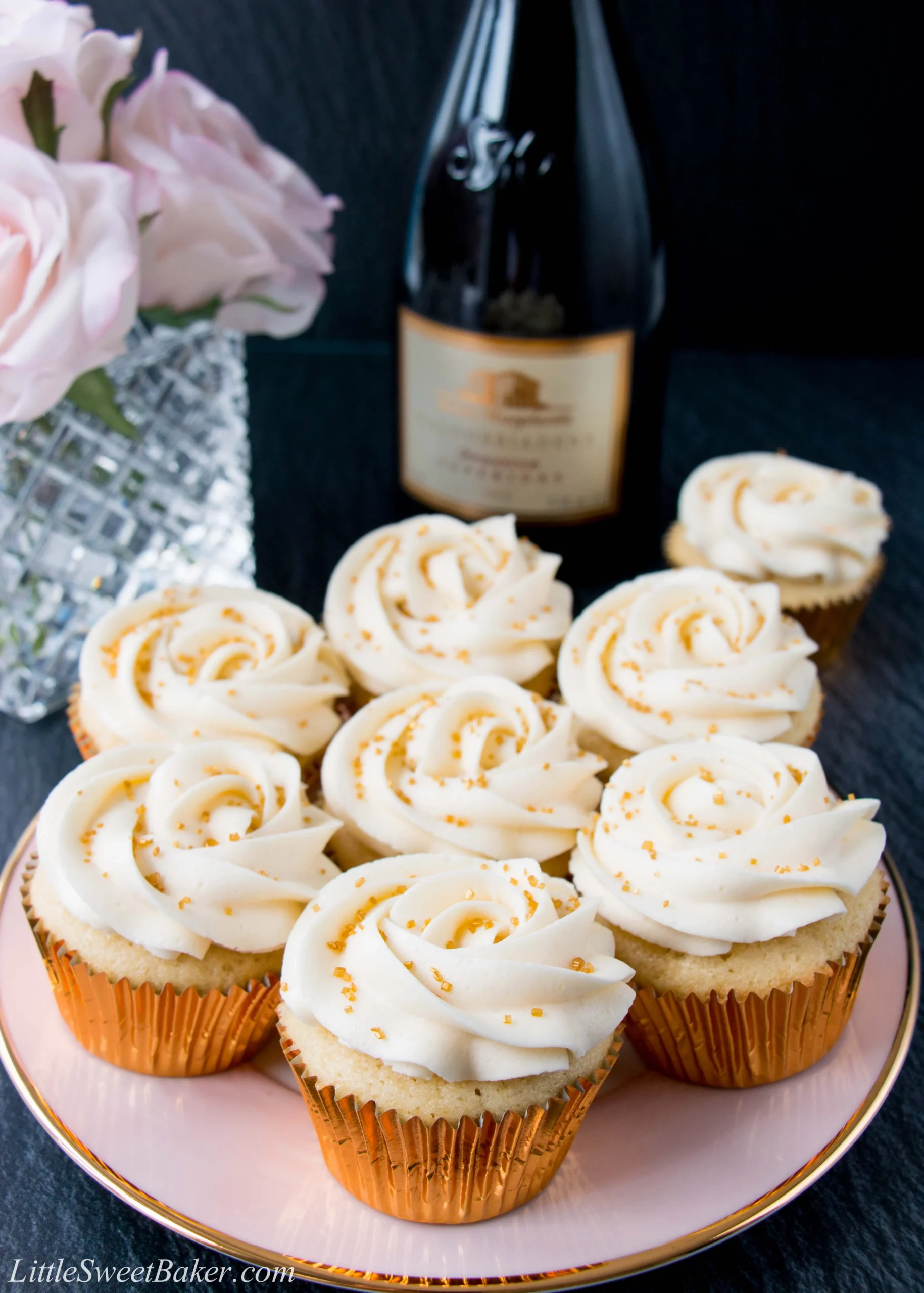 Light Elegant Champagne Cupcakes