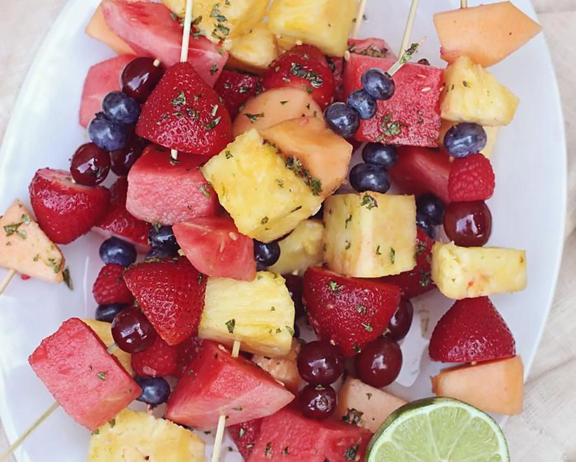 Lime Sauce Fruit Skewers