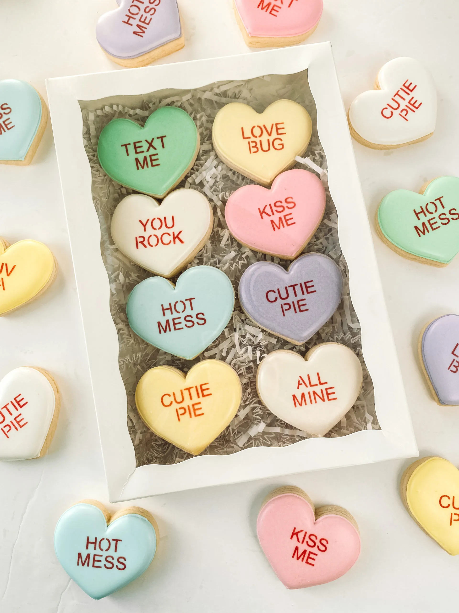 Lips Cookies with Conversation Heart