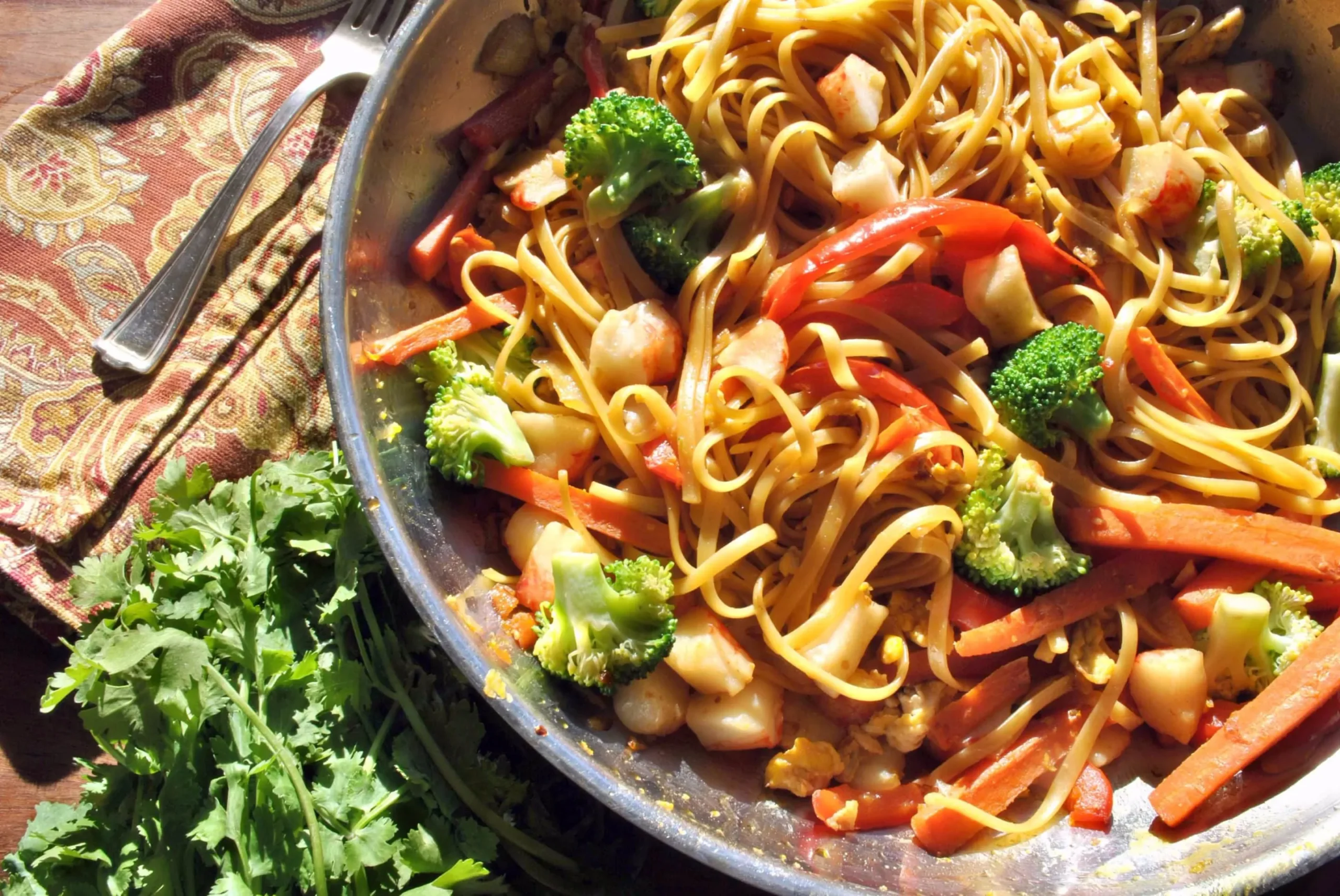 Lo Mein Stir Fried Crabmeat Mixture