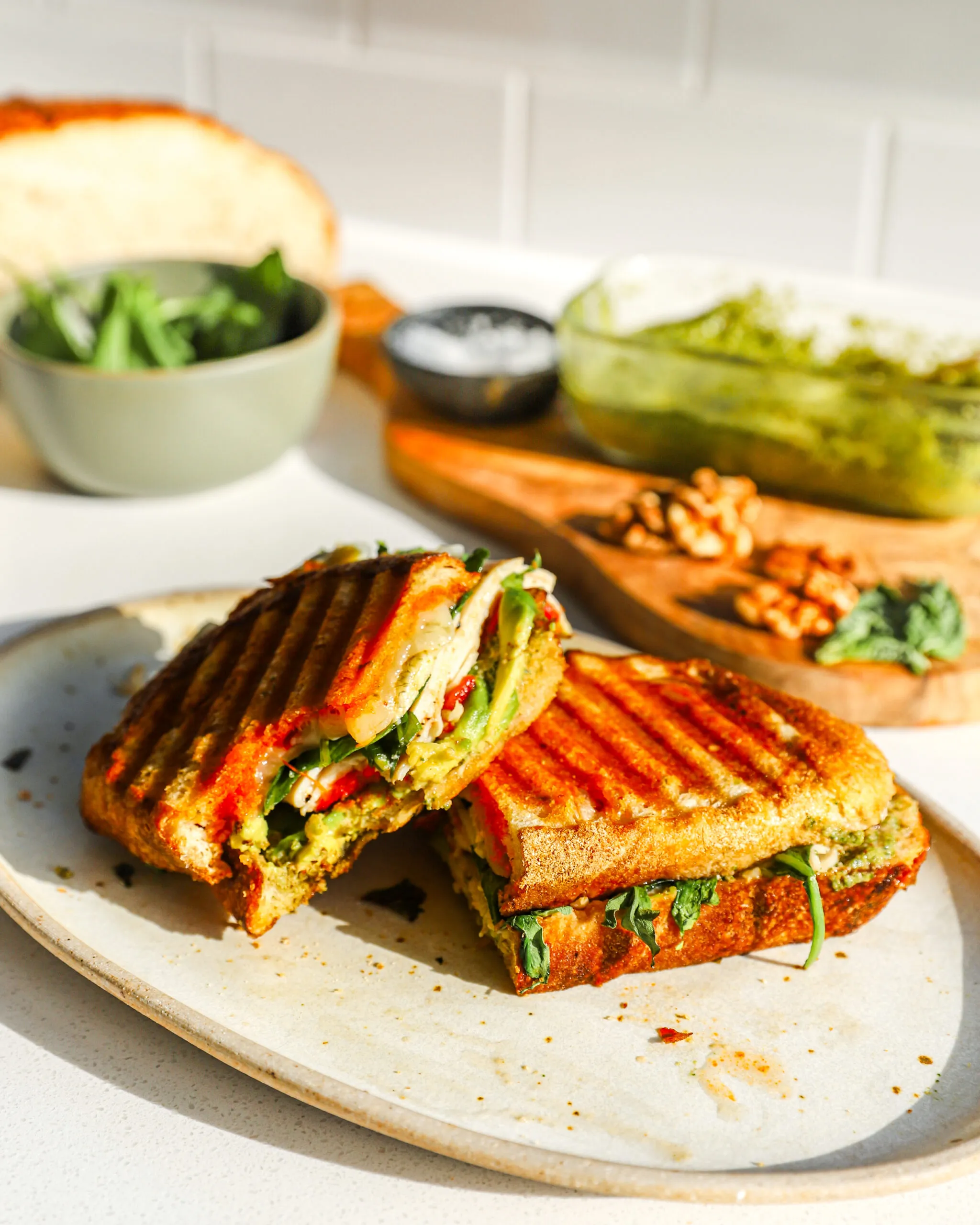 Loaded Chicken Pesto Panini