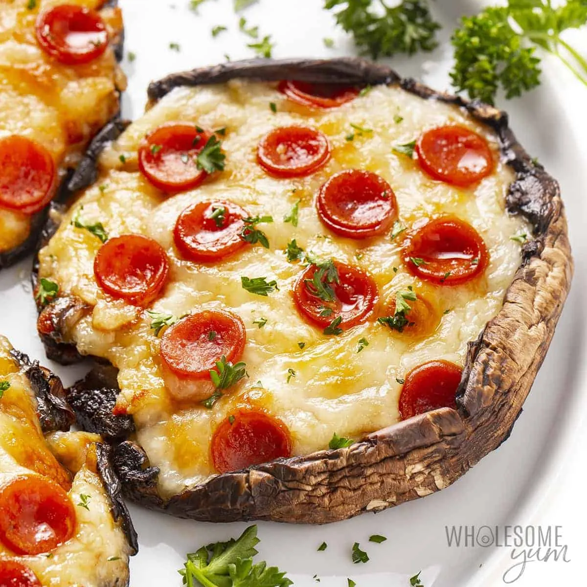 Low Carb Grilled Sausage Portobello Pizzas