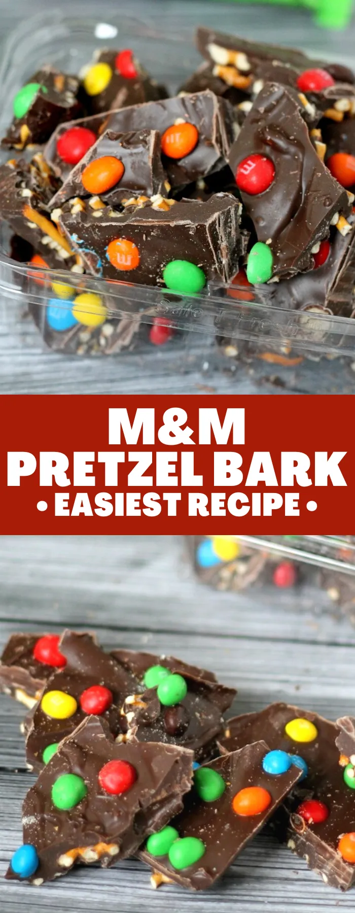MM Candy Pretzel Bark