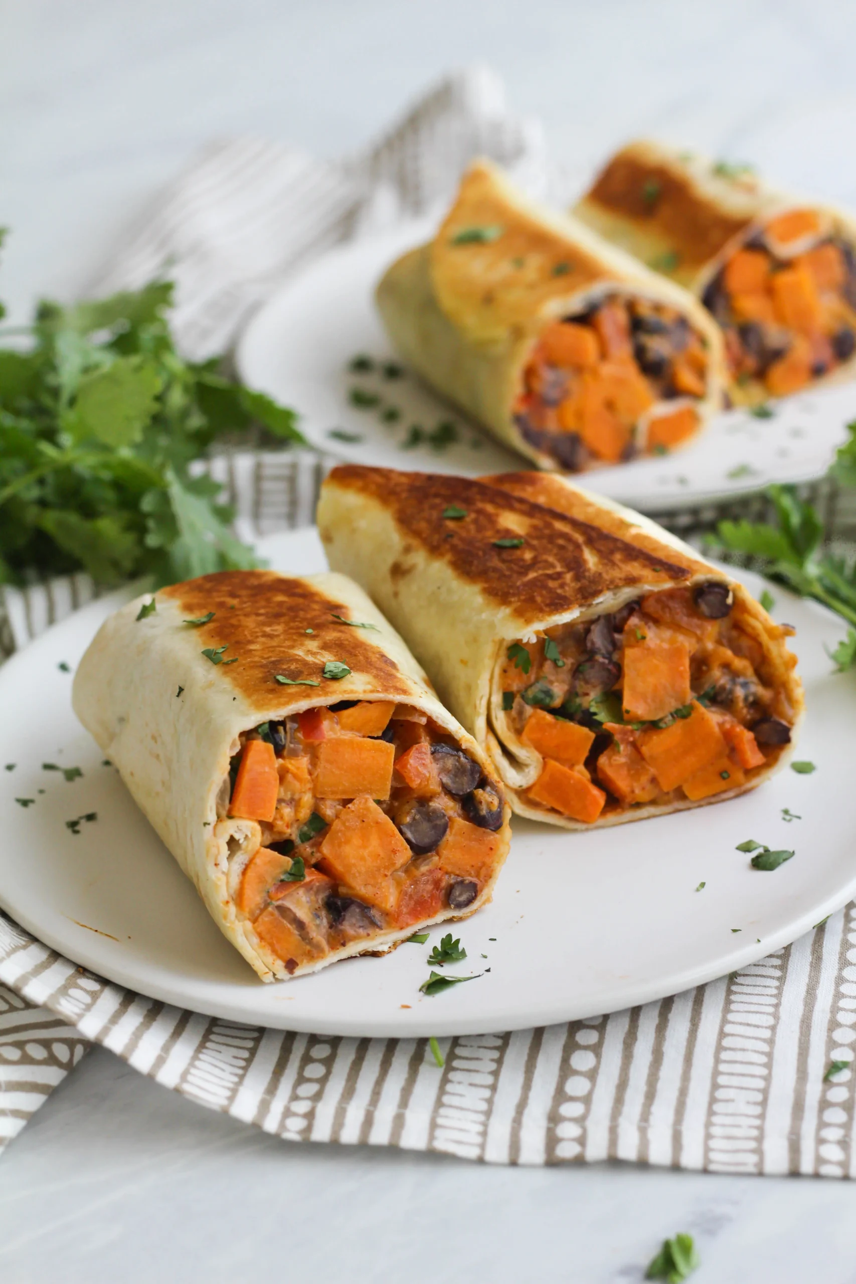 Make Ahead Sweet Potato Black Bean Burritos