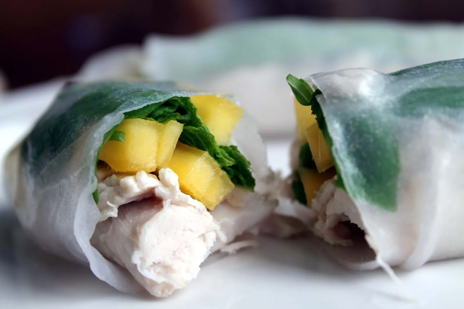 Mango Chicken Fresh Spring Rolls