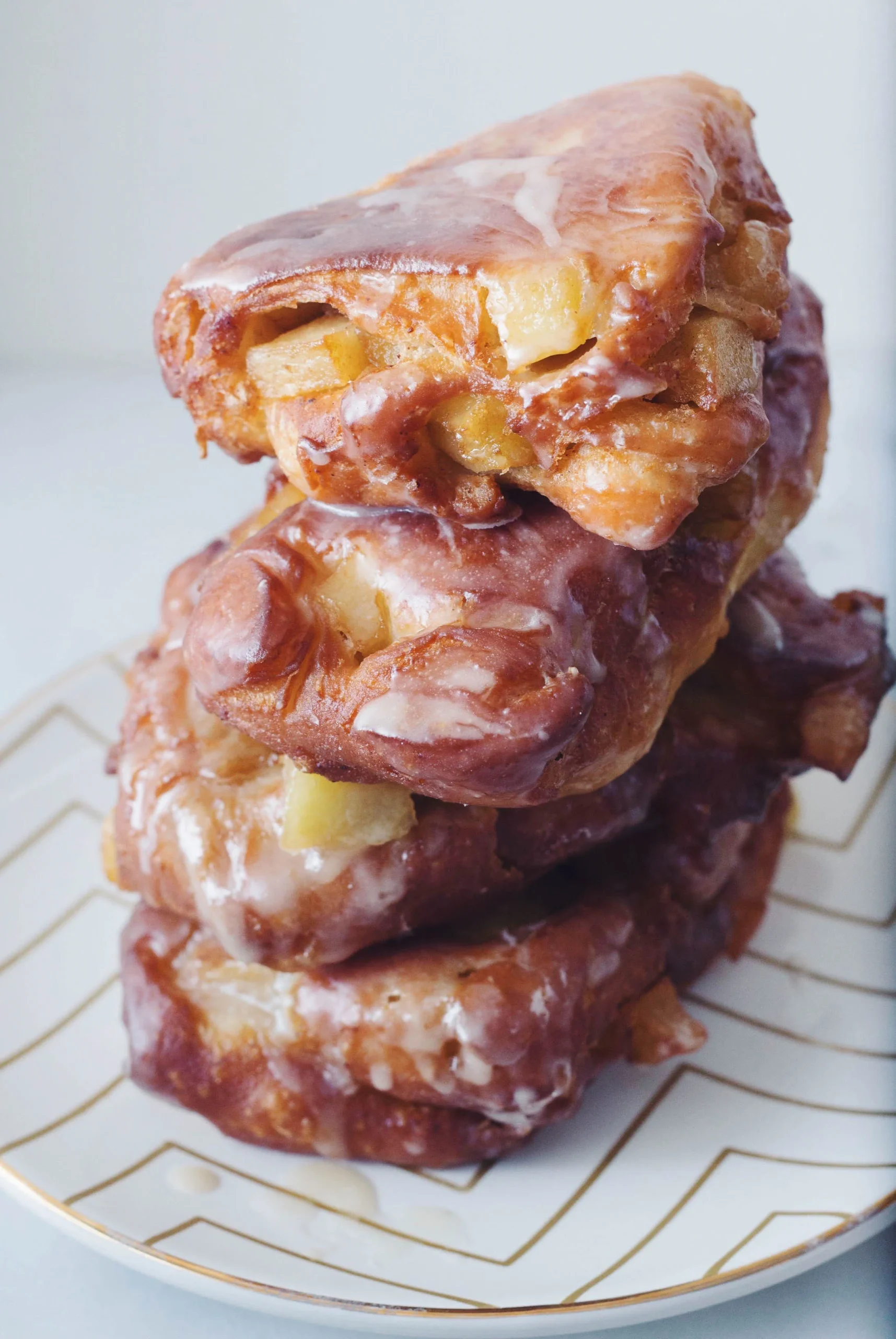 Maple Glazed Apple Fritters