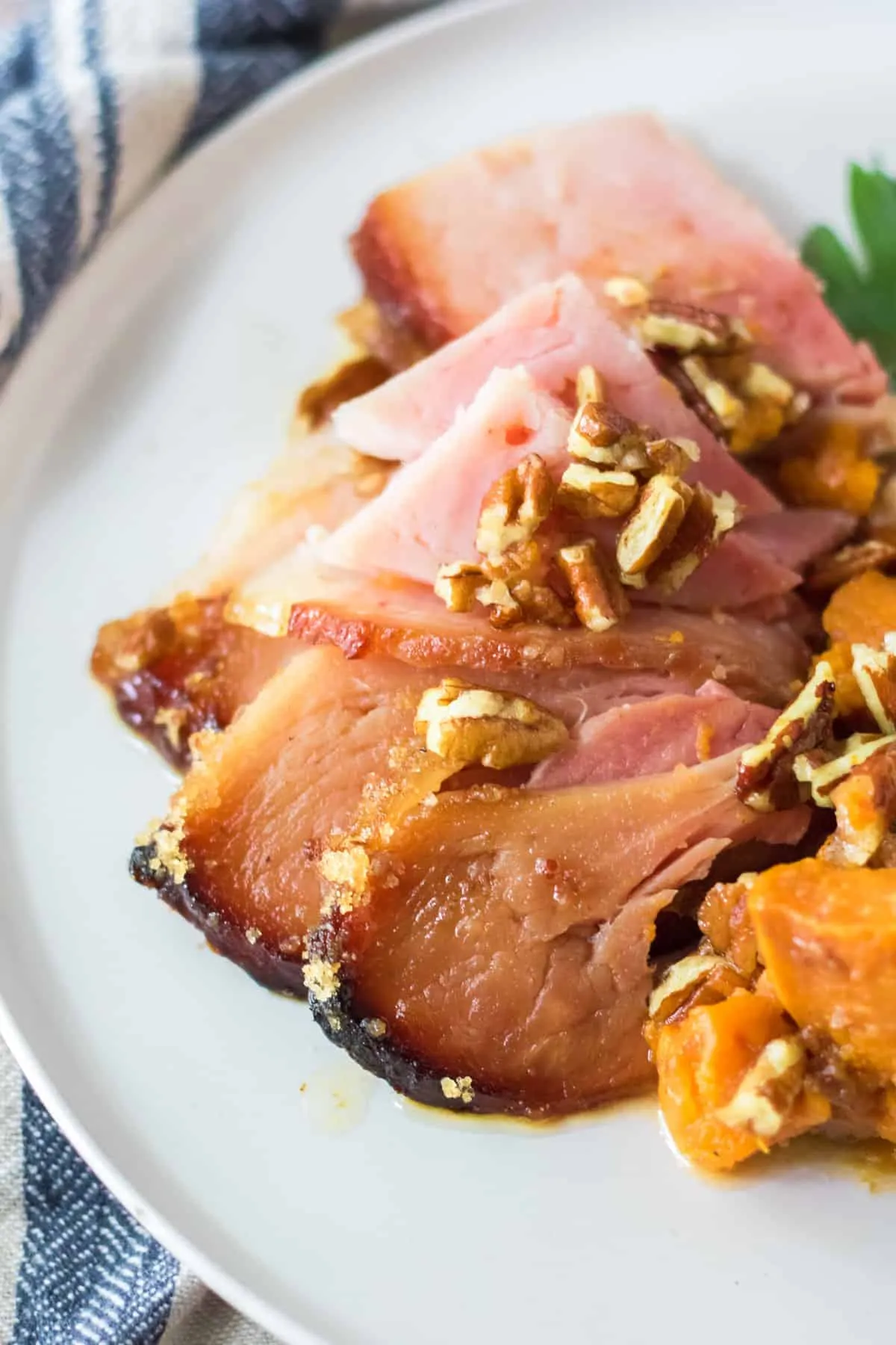 Maple Glazed Ham Pecans