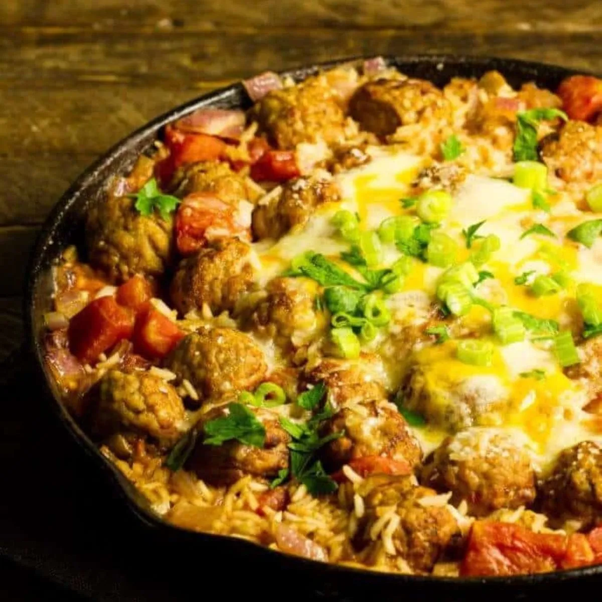 Meatballs and Rice Skillet Dinner